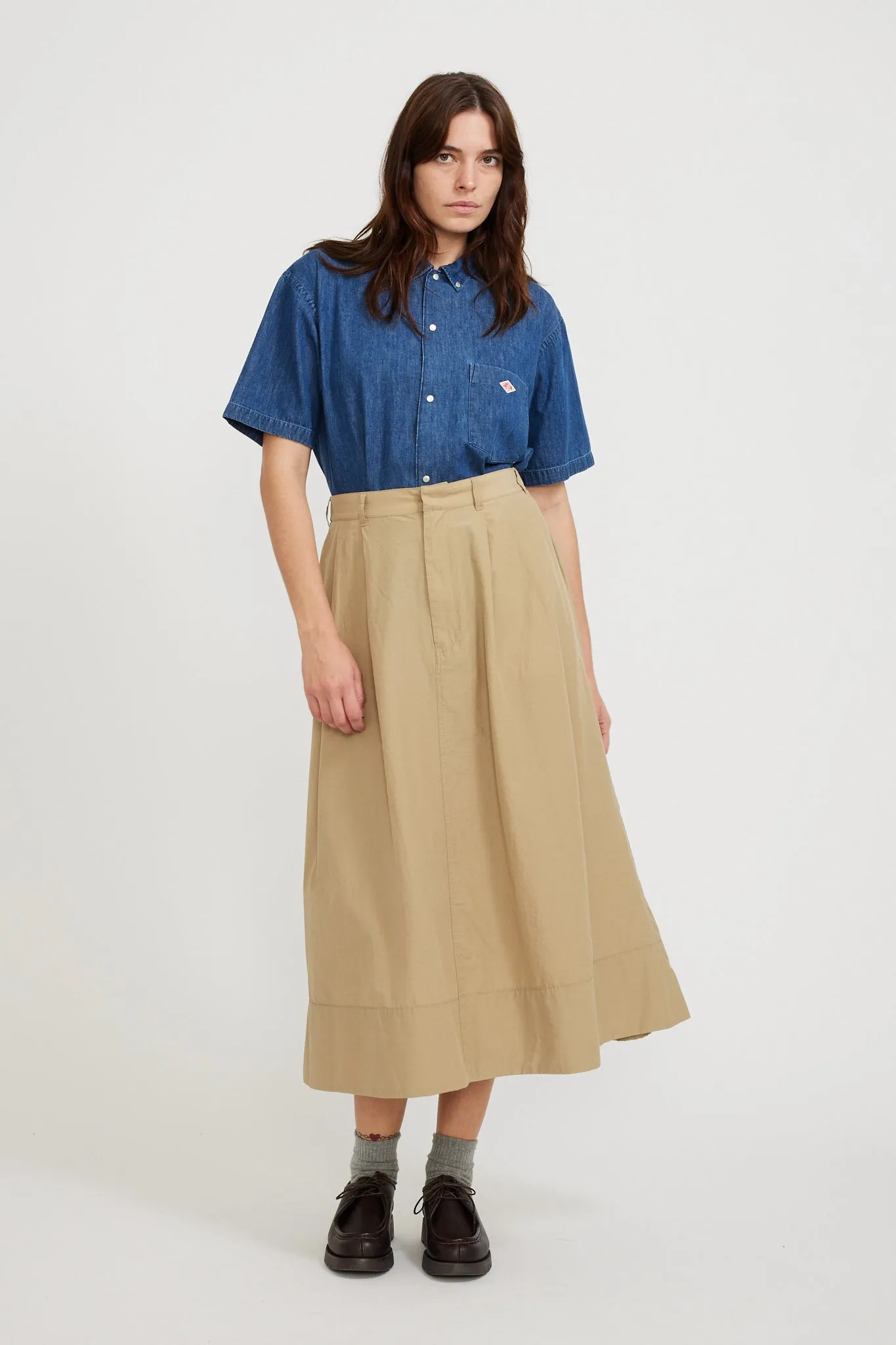 2 Tuck Skirt Beige