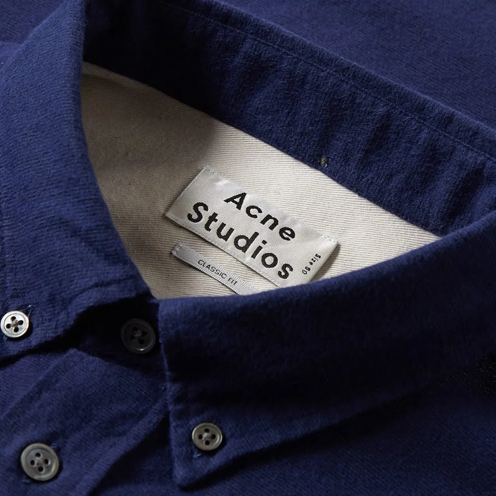 Acne Studios Isherwood Brushed Flannel ShirtNavy