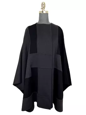 Akris Cashmere Colorblock Cape Jacket Size L