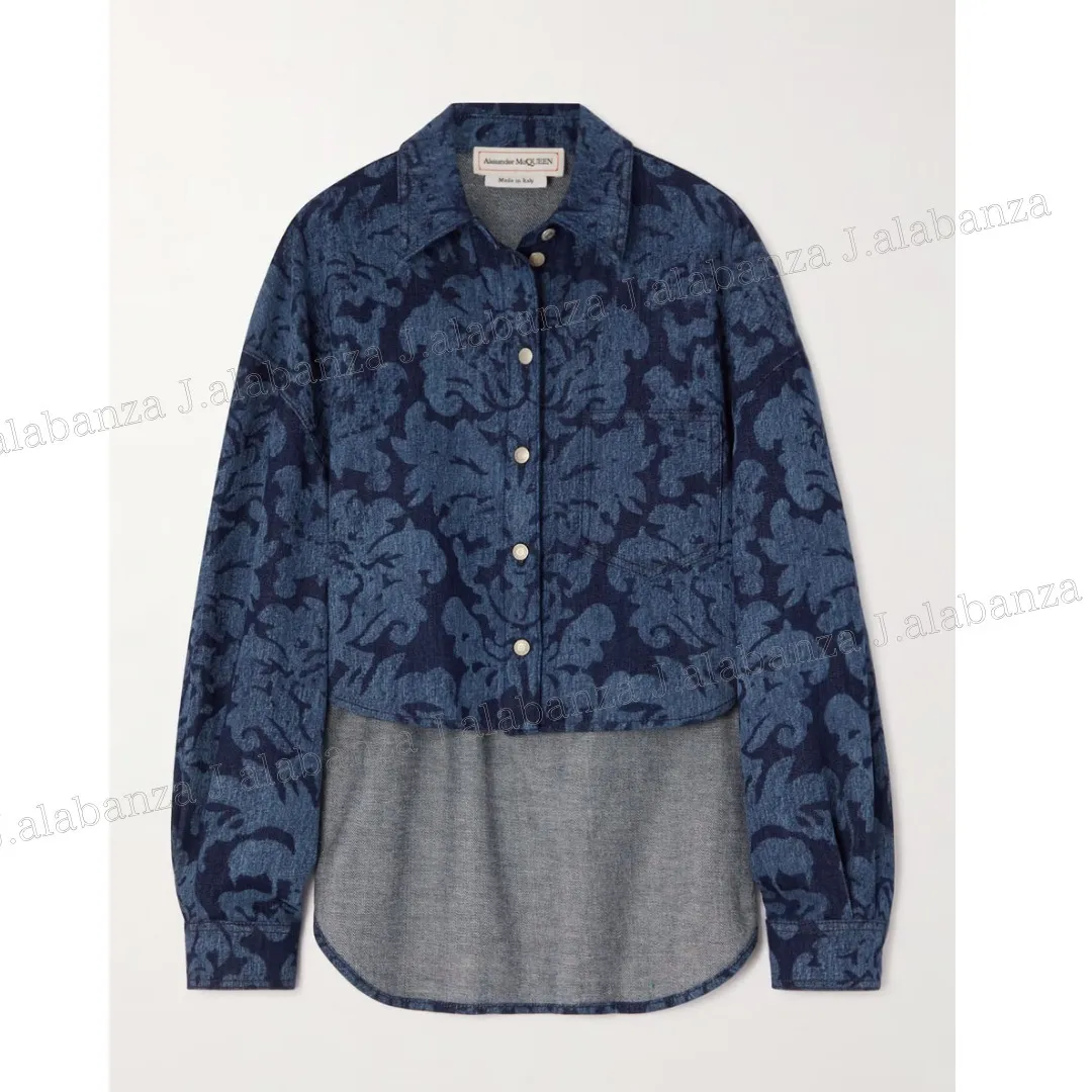 alexander mcqueen  |Flower Patterns Casual Style Long Sleeves Cotton