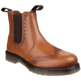 Amblers Dalby Pull On Brogue Boot Tan