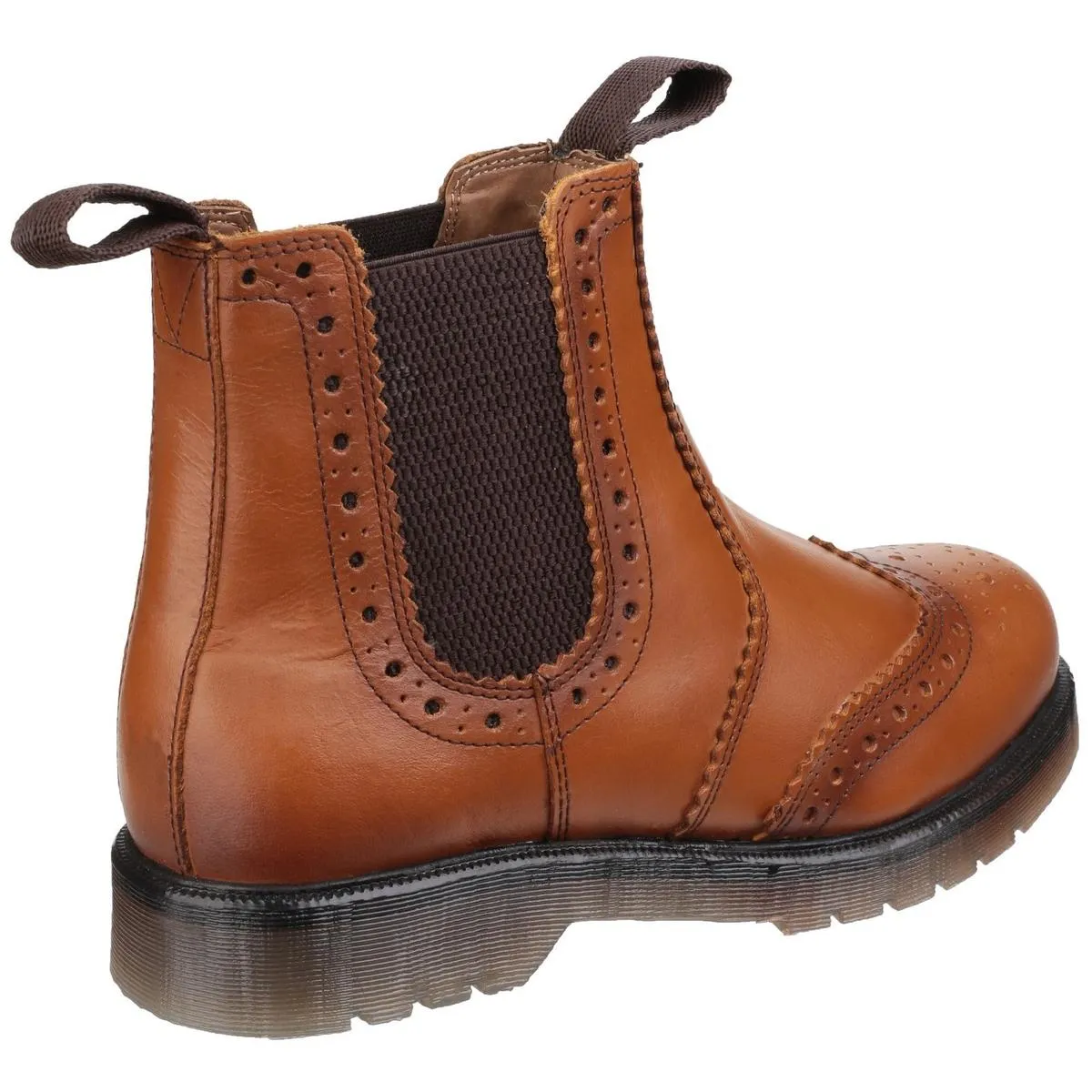 Amblers Dalby Pull On Brogue Boot Tan