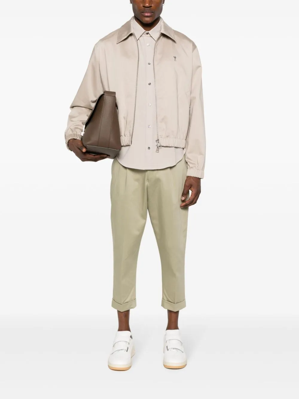 Ami Paris - Blouson zippé beige