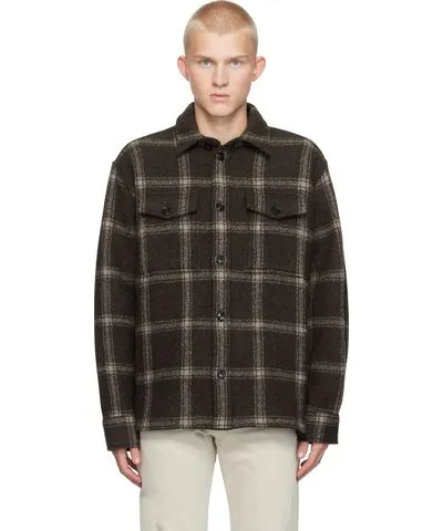 AMI PARIS Brown Chest Pocket Overshirt