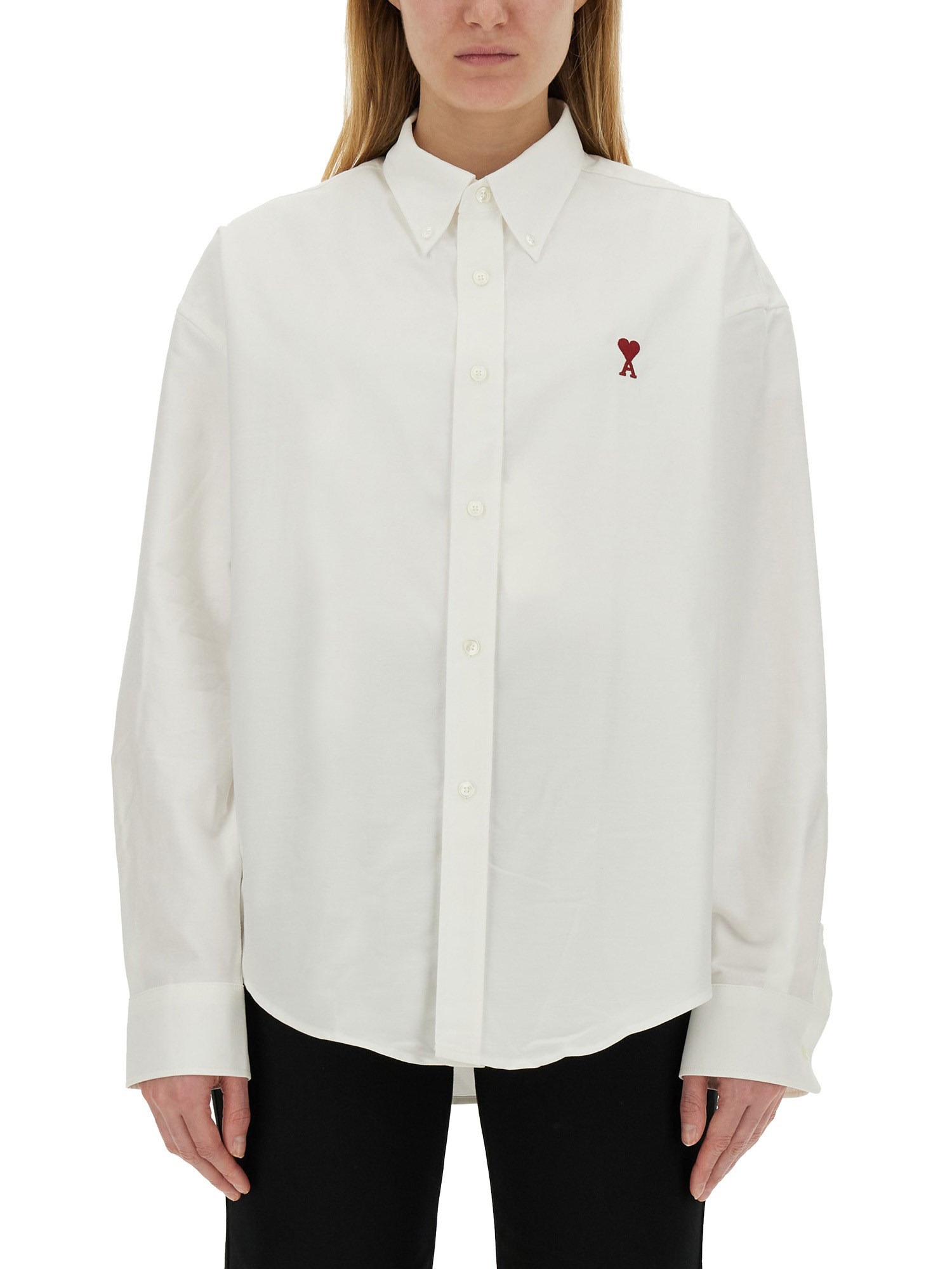 AMI PARIS    COTTON LOGO SHIRT