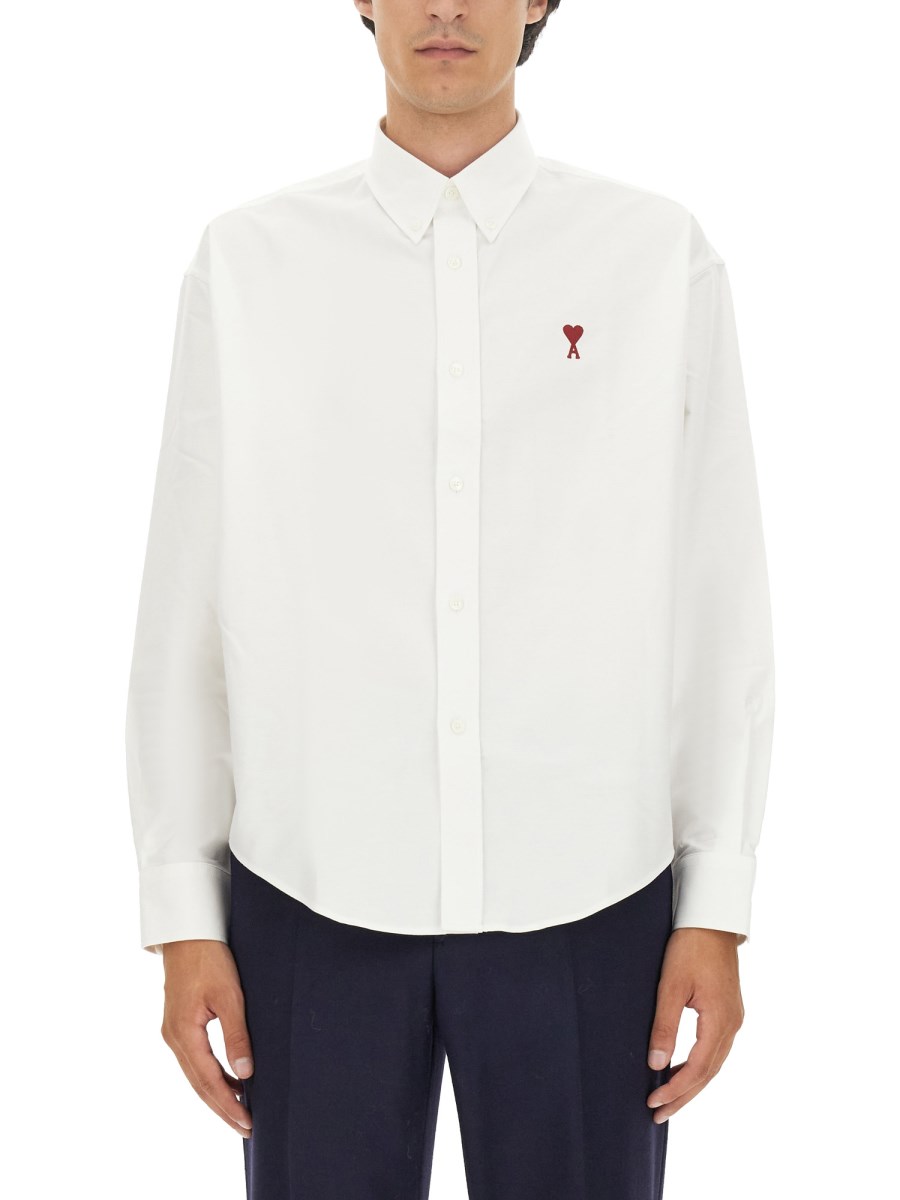 AMI PARIS    COTTON LOGO SHIRT