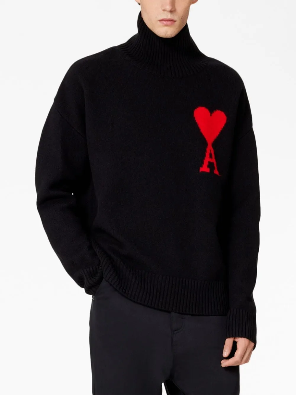 Ami Paris - Pull Black Ami de Coeur Rouge