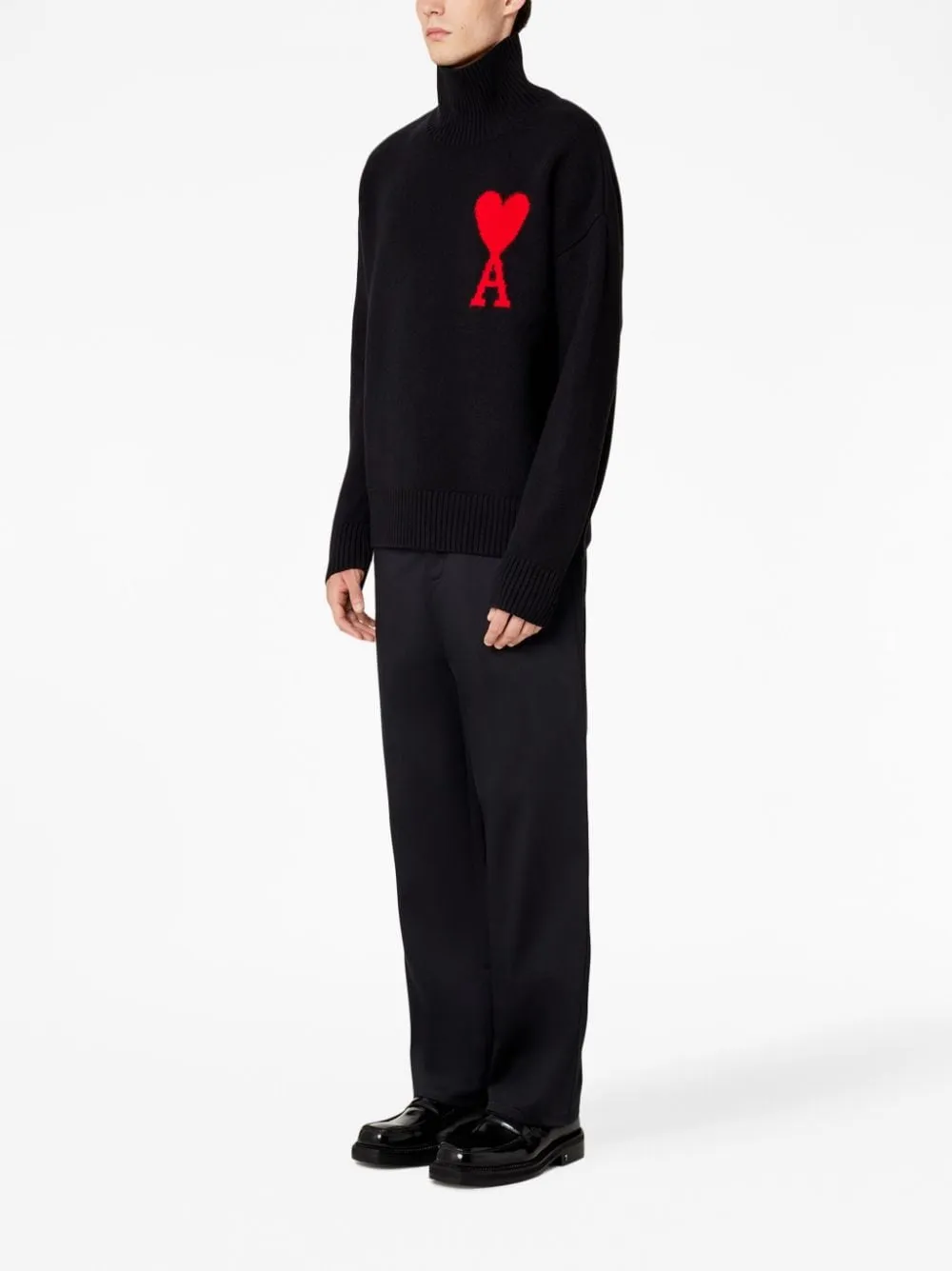 Ami Paris - Pull Black Ami de Coeur Rouge