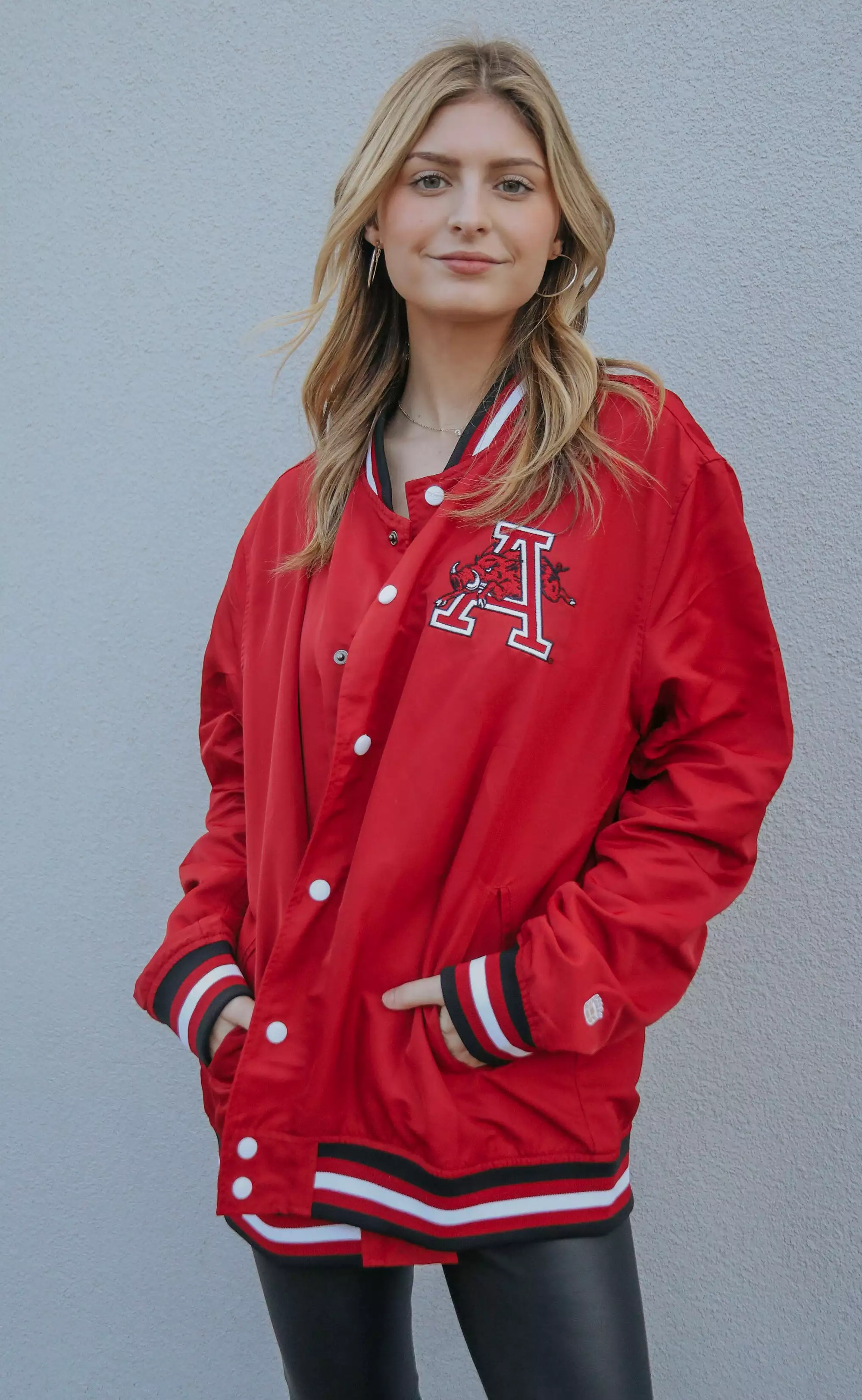 arkansas bomber jacket - razorback red