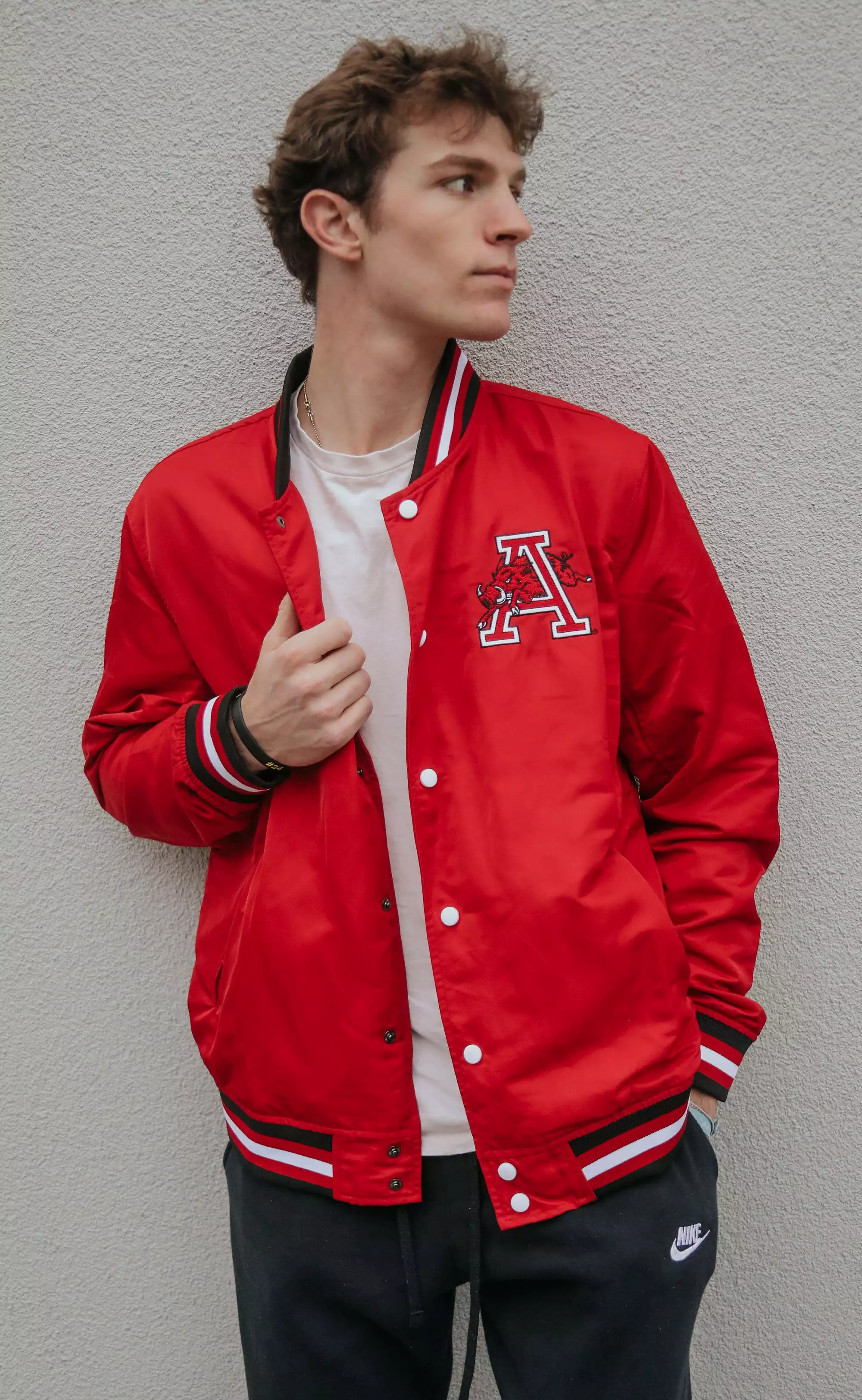 arkansas bomber jacket - razorback red