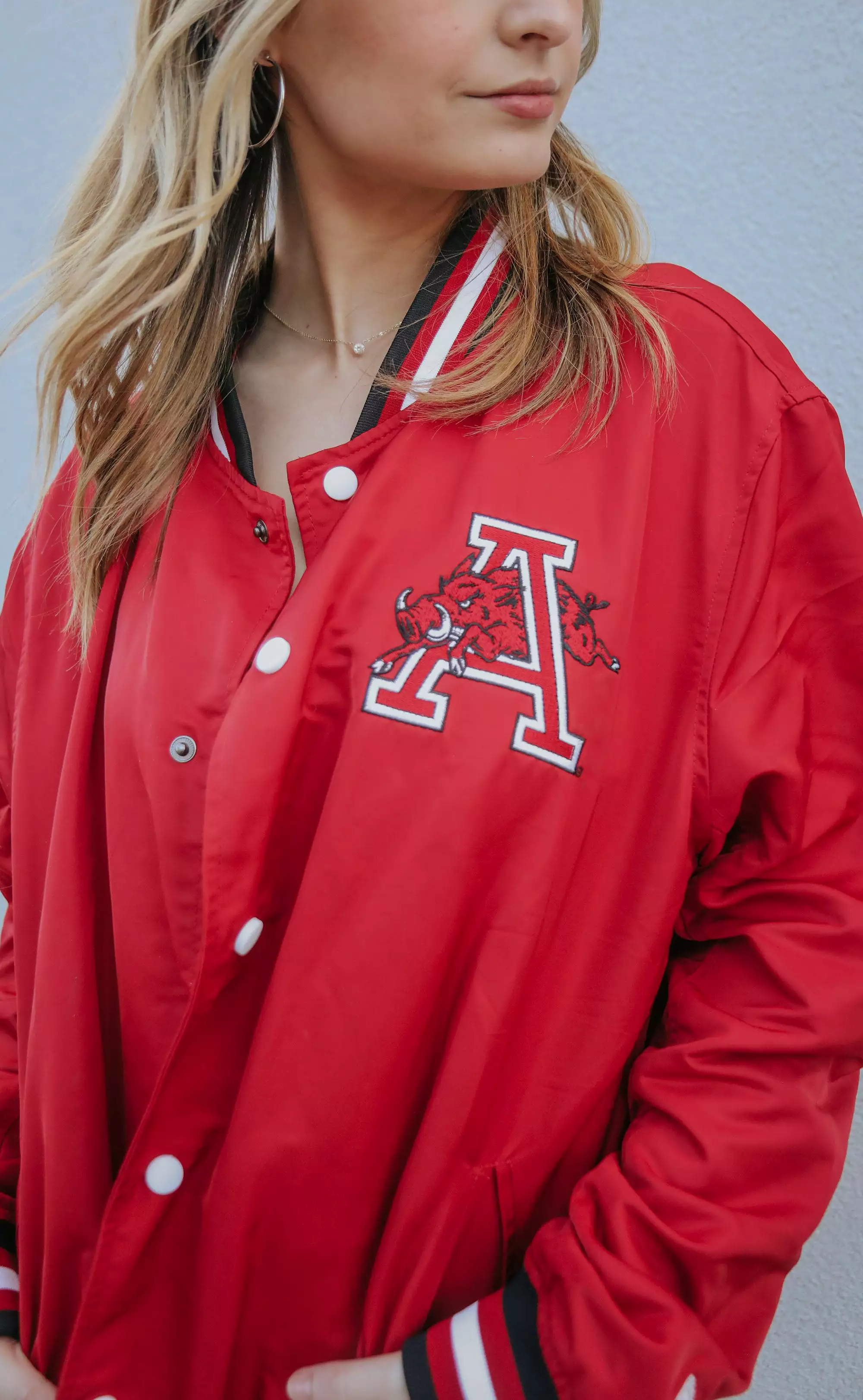 arkansas bomber jacket - razorback red