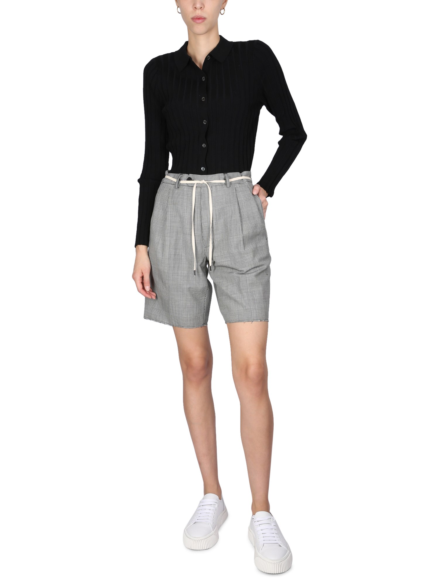 ASPESI    STRETCH FLANNEL BERMUDA SHORTS