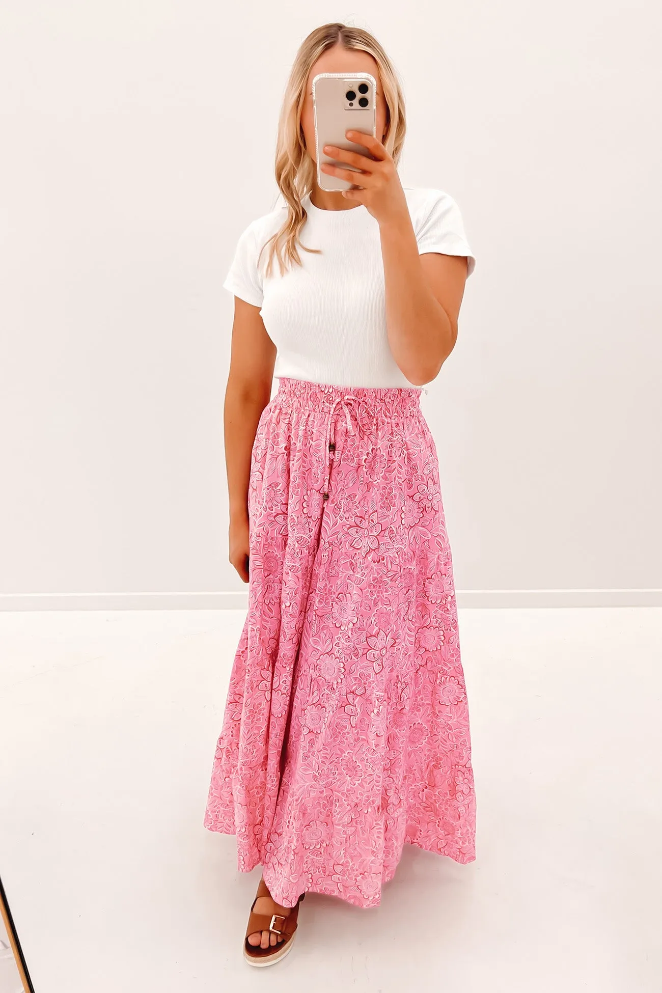 Aurela Maxi Skirt Pink