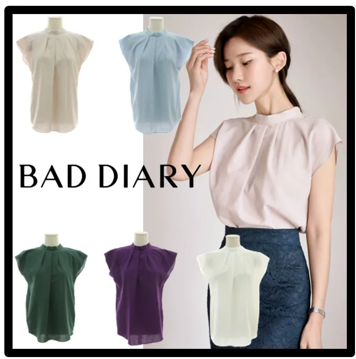 BADDIARY  |Casual Style Street Style Logo Shirts & Blouses