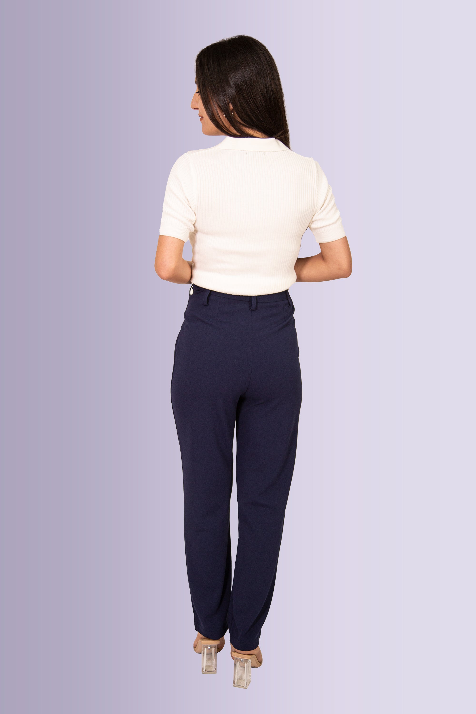 Belted High-Rise Trousers