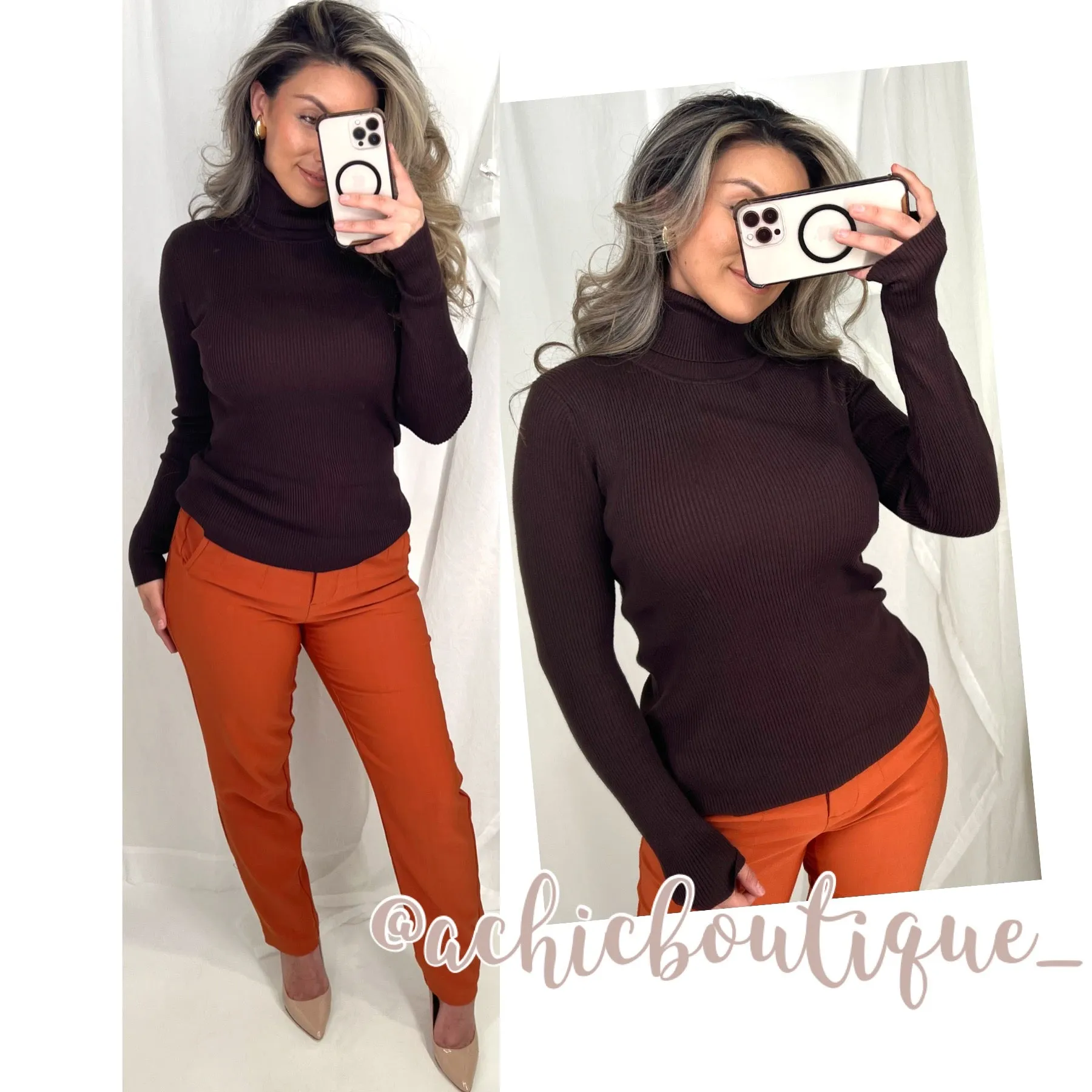 Billie Turtleneck- Brown