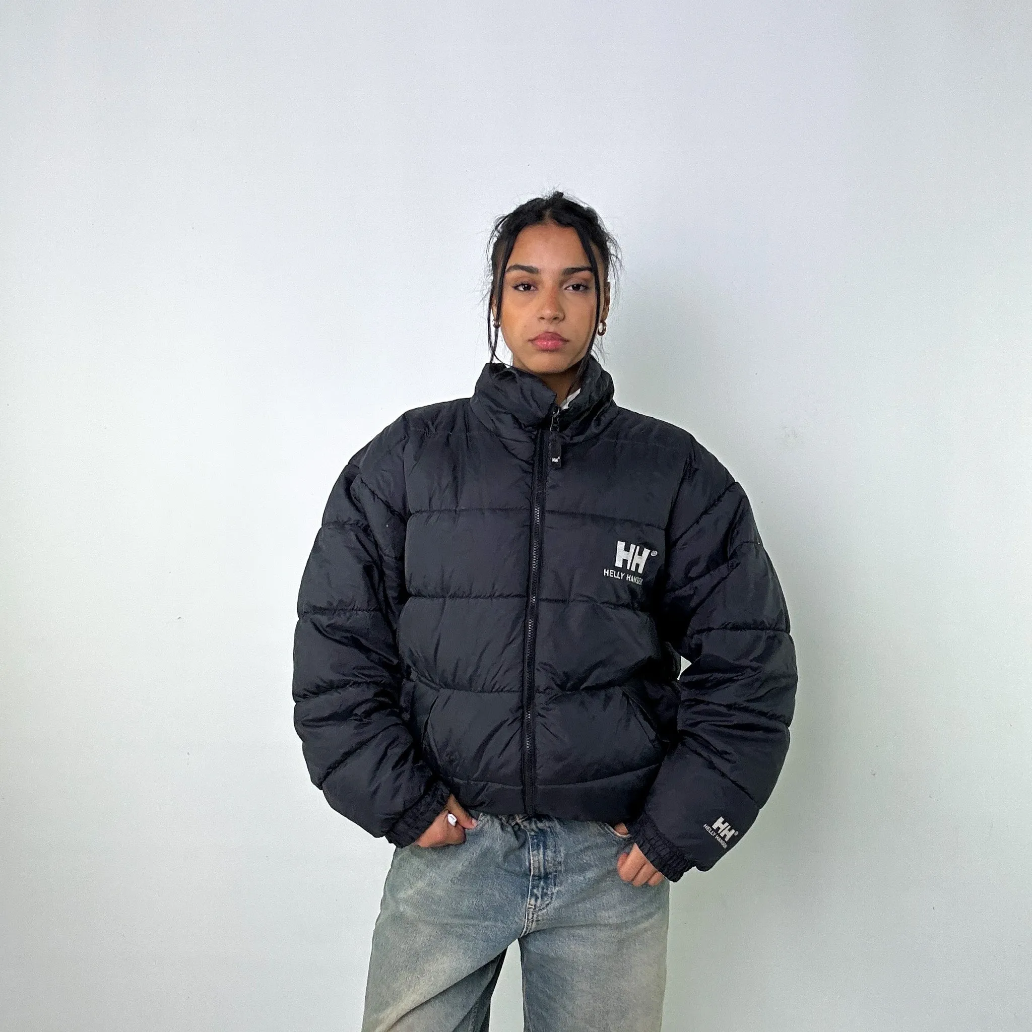 Black 90s Helly Hansen / Grey Reversible Puffer Jacket Coat (L)