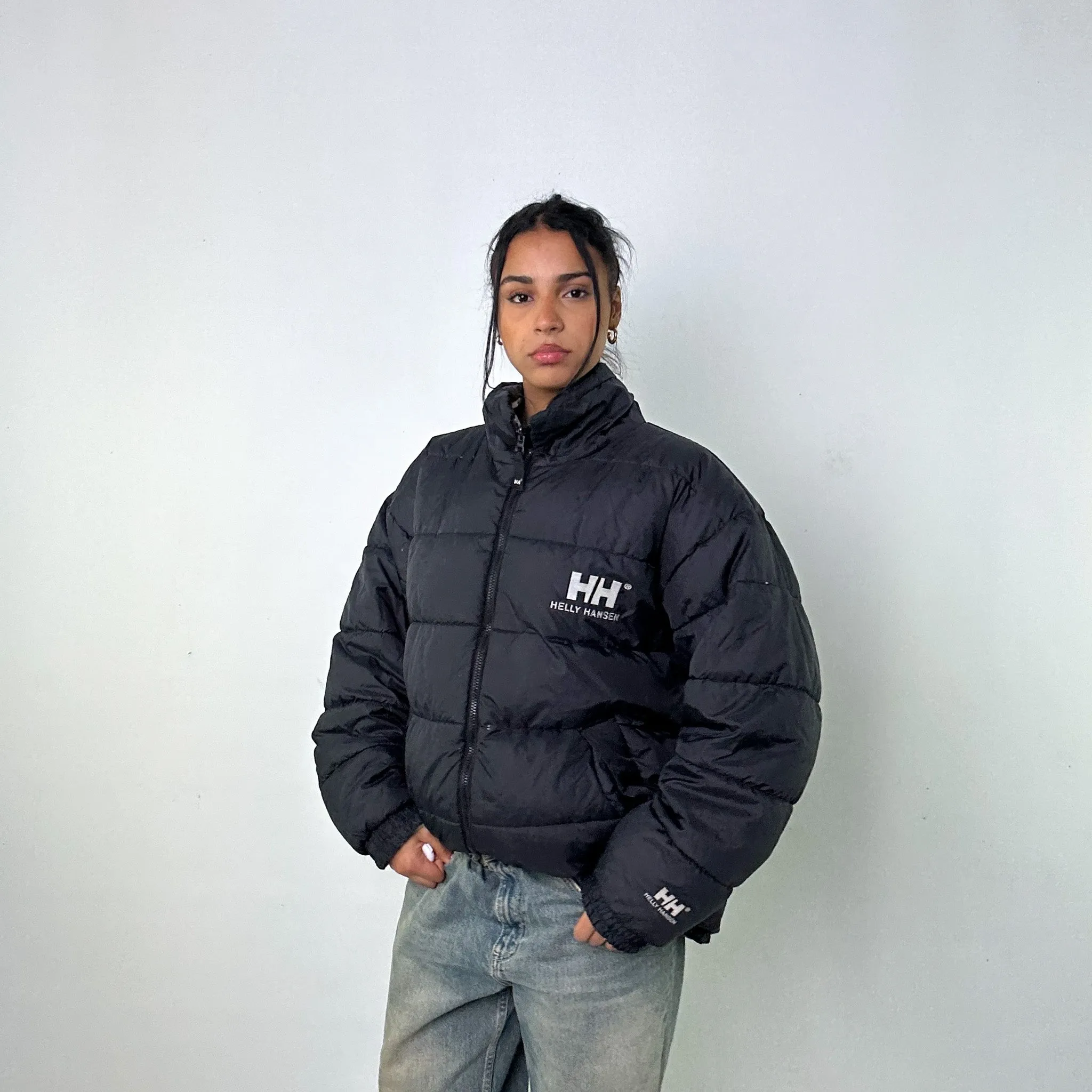 Black 90s Helly Hansen / Grey Reversible Puffer Jacket Coat (L)