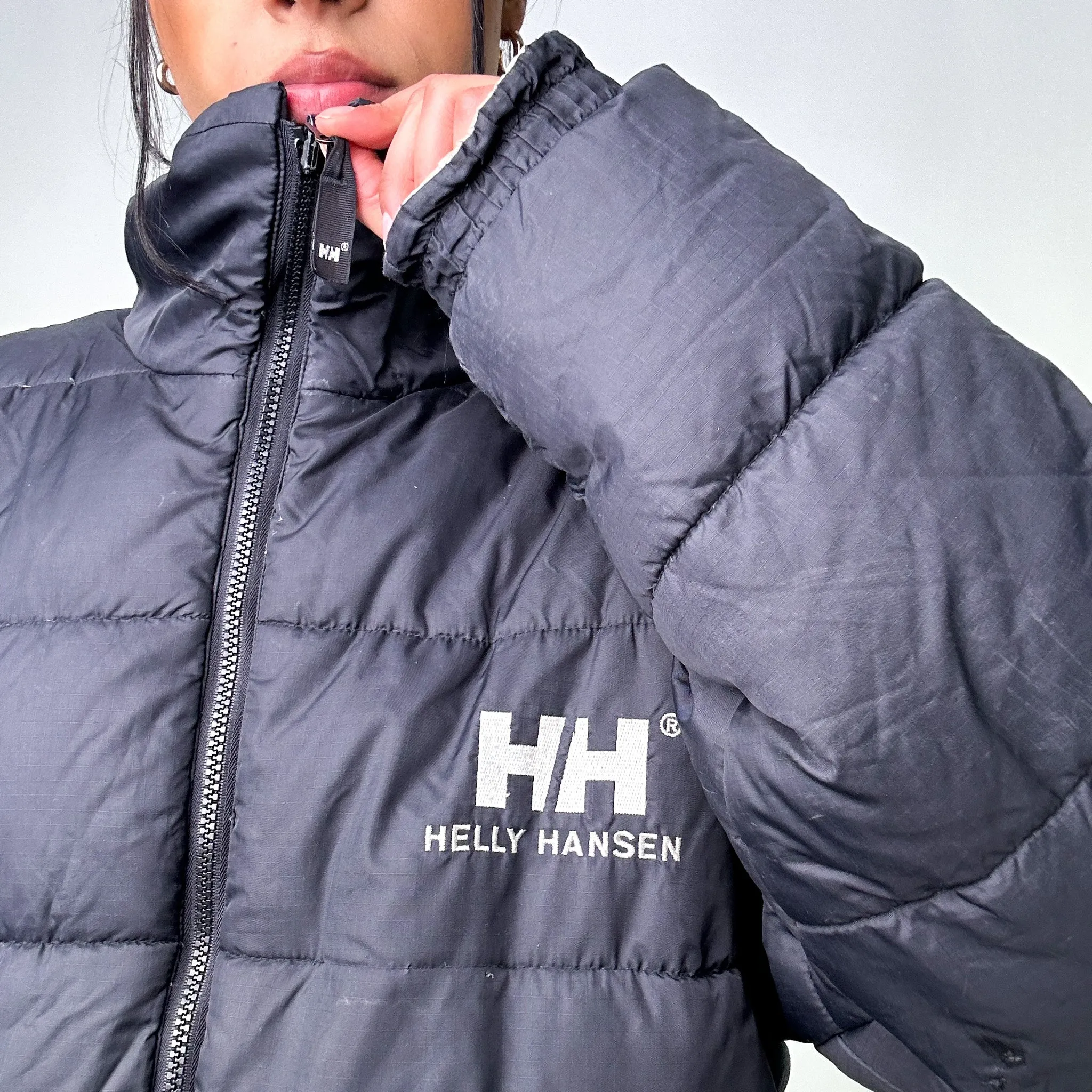 Black 90s Helly Hansen / Grey Reversible Puffer Jacket Coat (L)