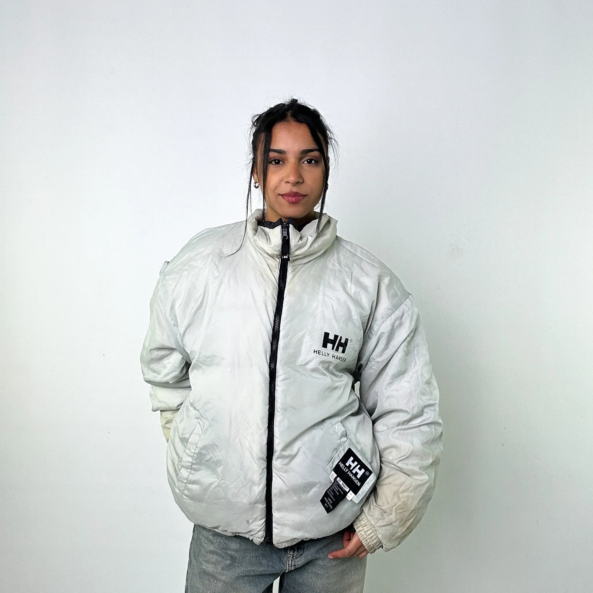 Black 90s Helly Hansen / Grey Reversible Puffer Jacket Coat (L)