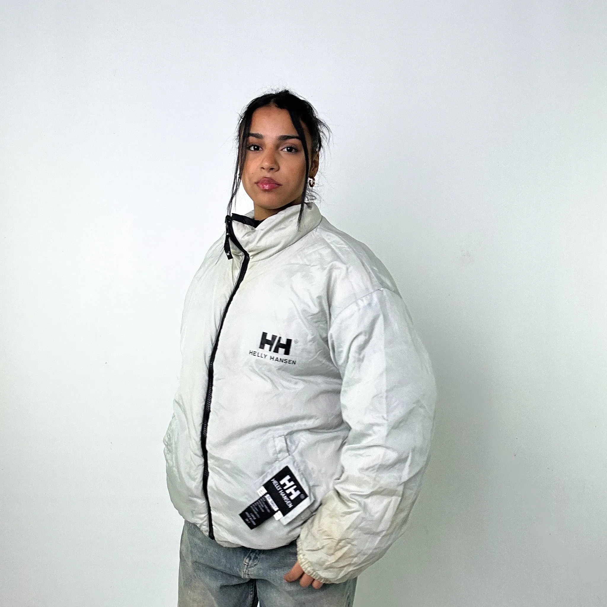 Black 90s Helly Hansen / Grey Reversible Puffer Jacket Coat (L)