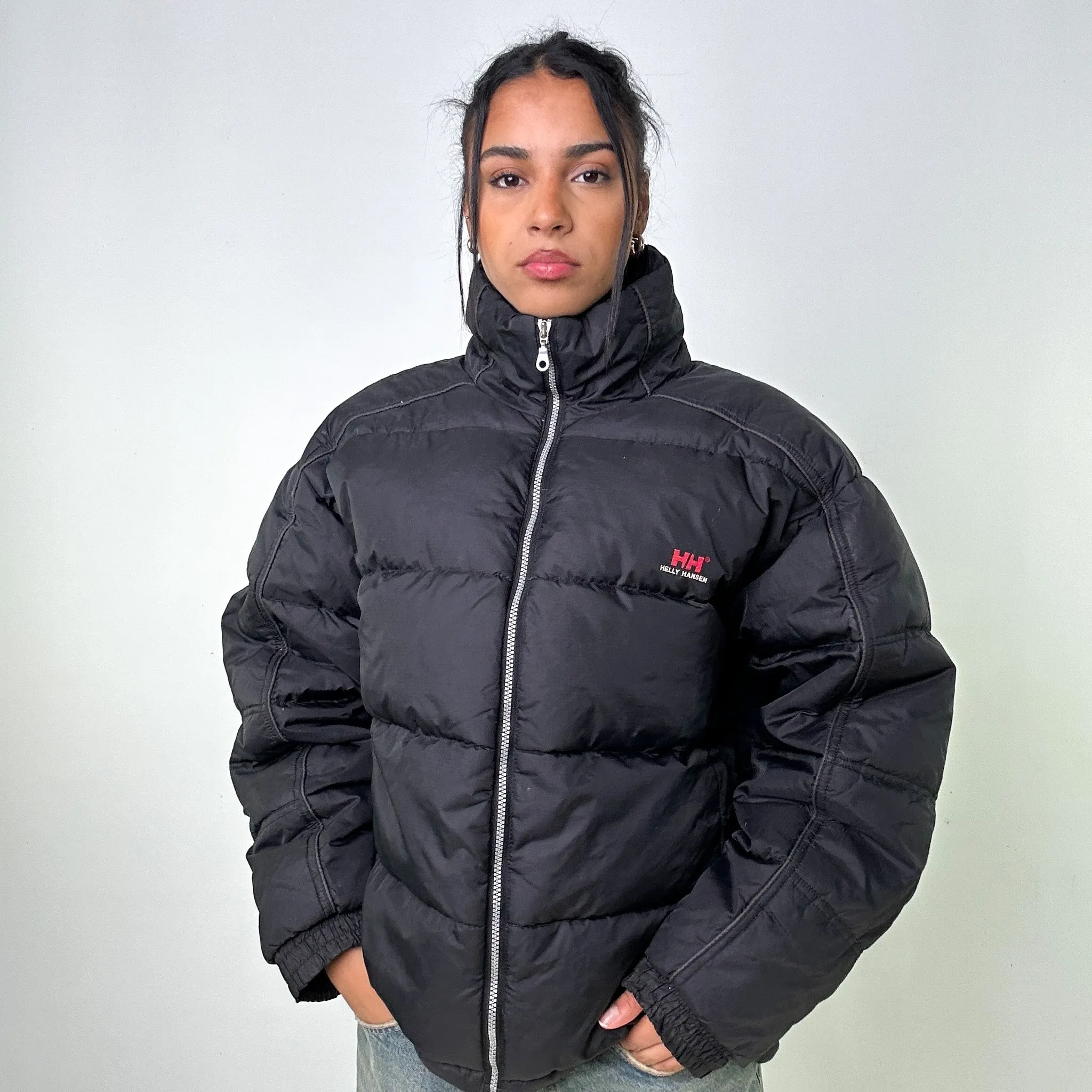 Black 90s Helly Hansen Puffer Jacket Coat (L)