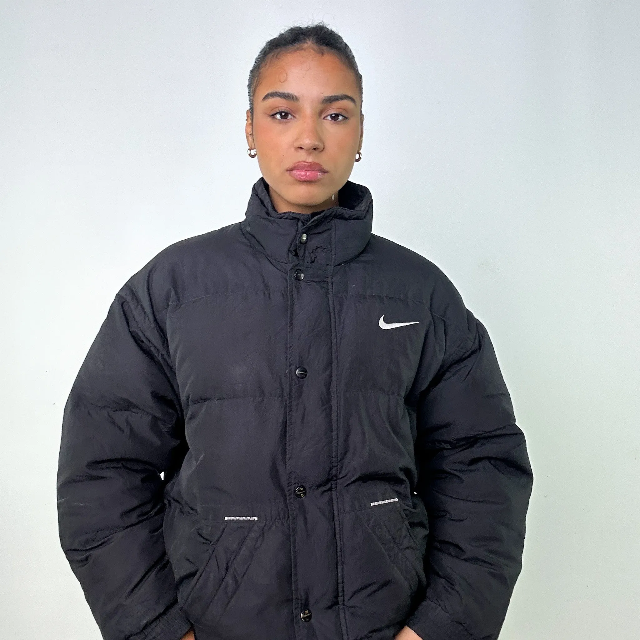 Black 90s NIKE Puffer Jacket Coat (L)