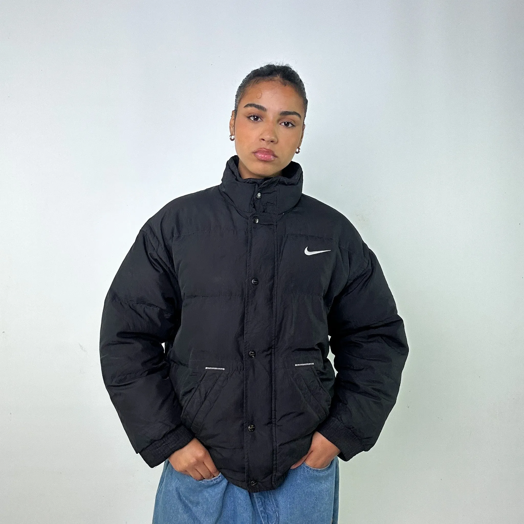 Black 90s NIKE Puffer Jacket Coat (L)