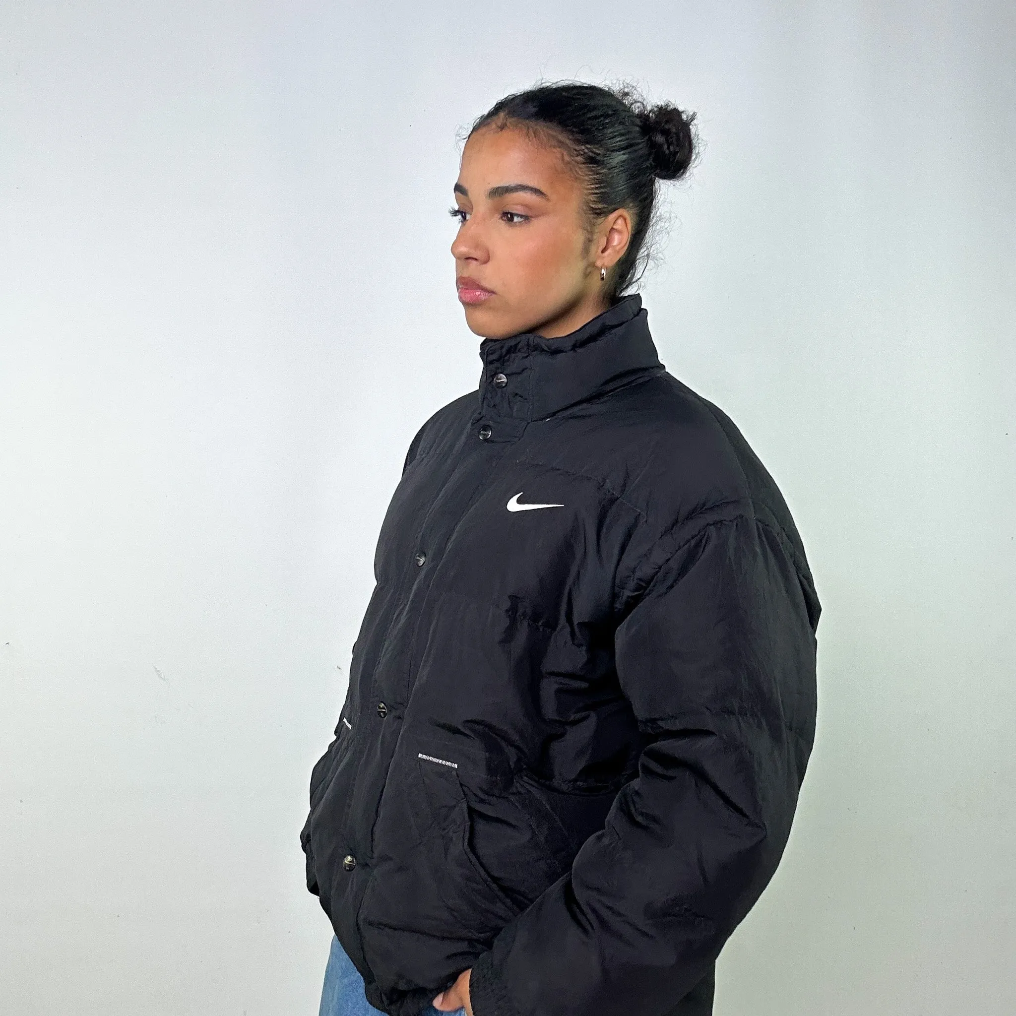 Black 90s NIKE Puffer Jacket Coat (L)