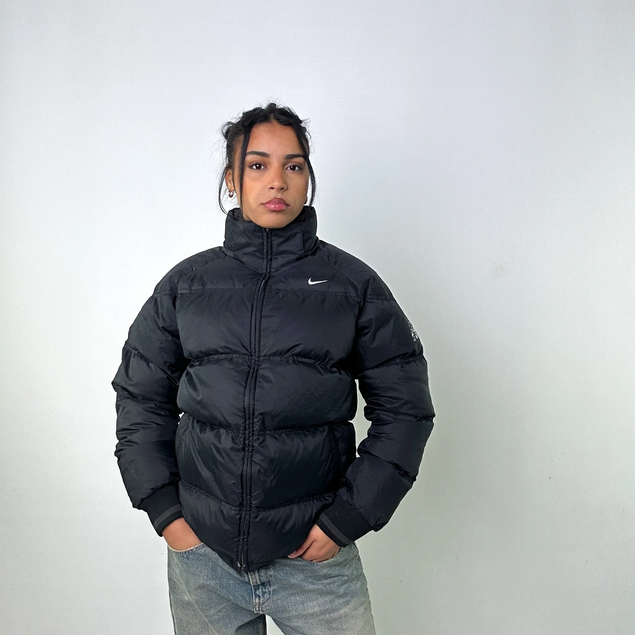 Black 90s NIKE Puffer Jacket Coat (M)