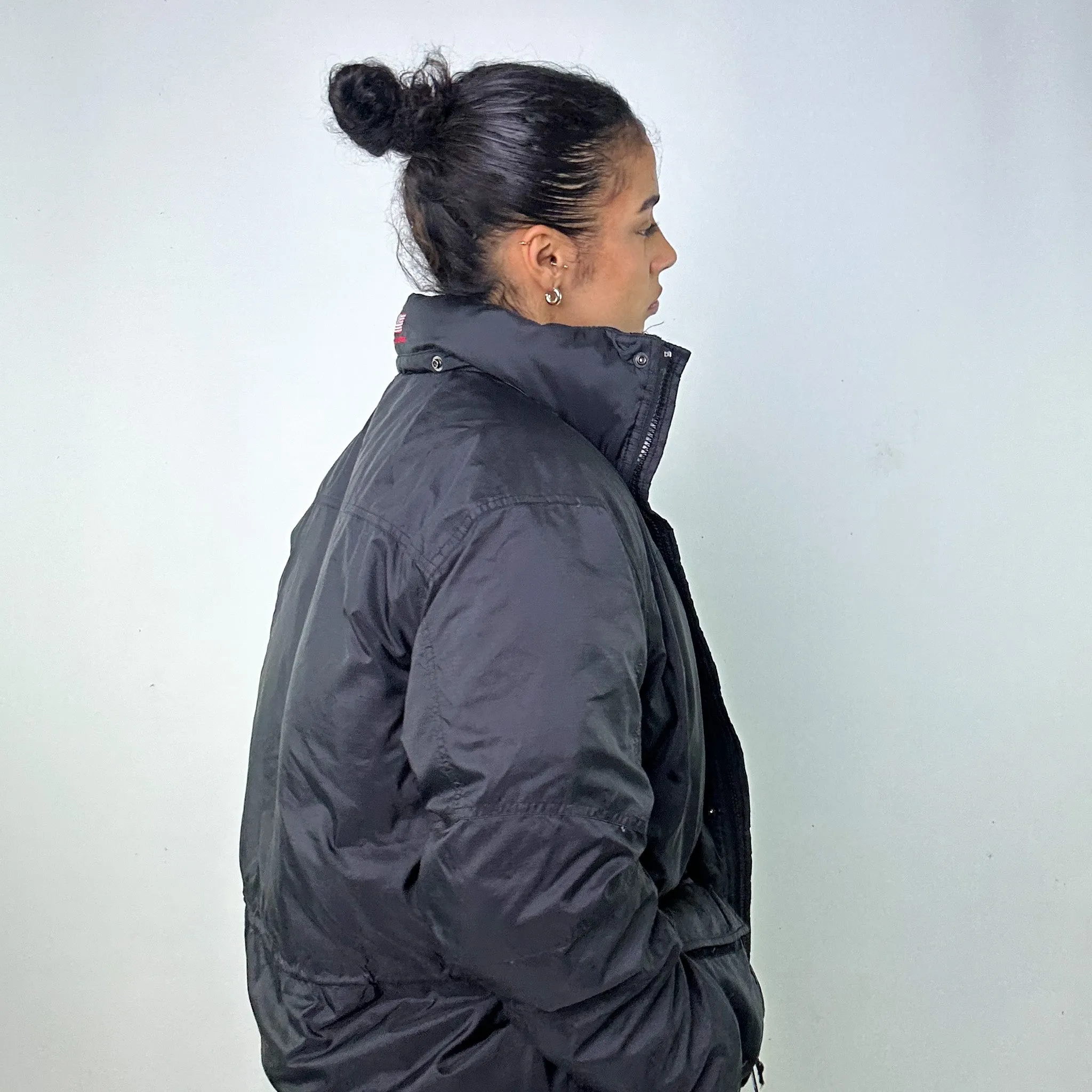 Black 90s Polo Sport Ralph Lauren Puffer Jacket Coat (M)