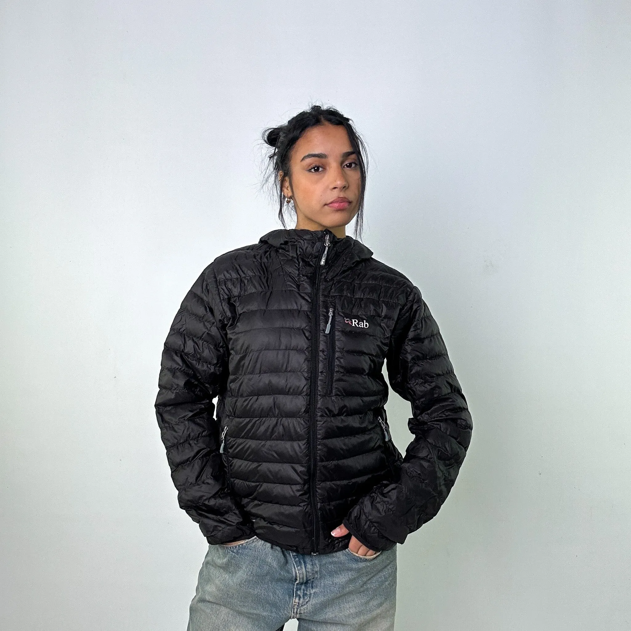 Black 90s Rab Microlight Alpine Puffer Jacket Coat (S)