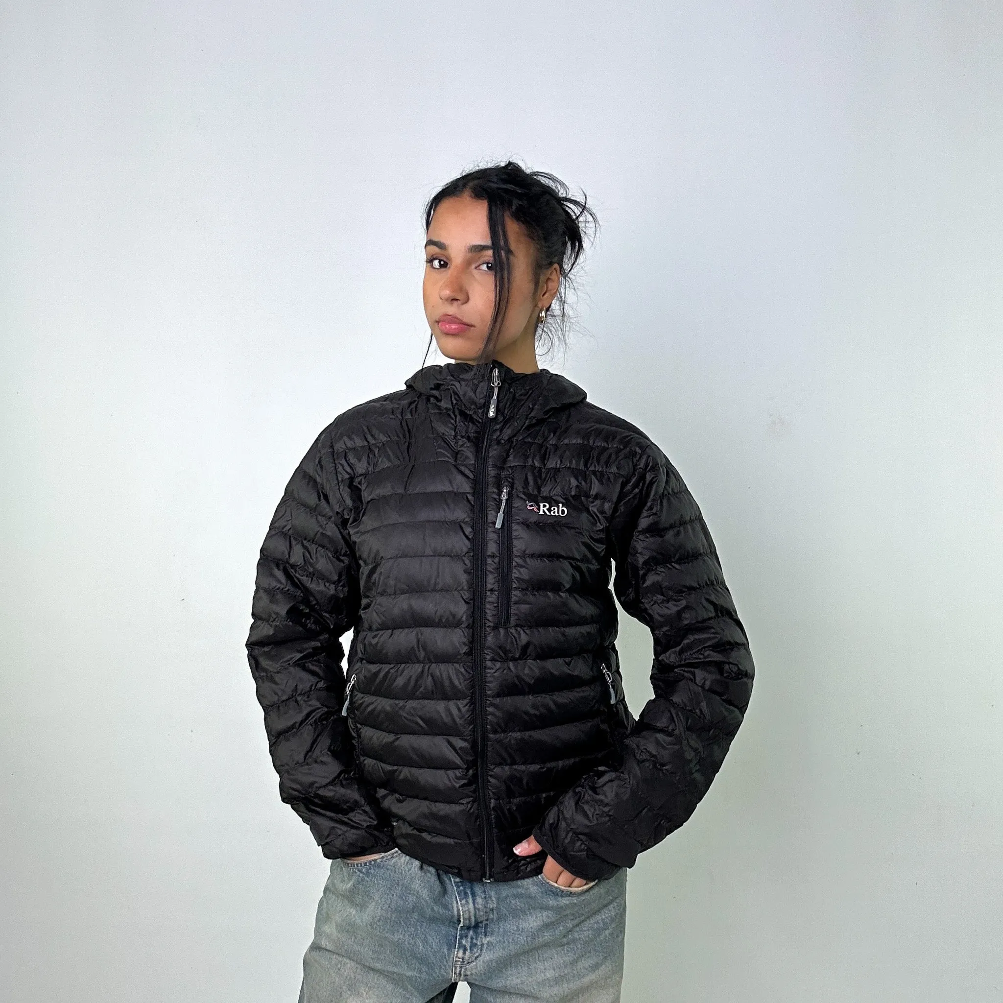 Black 90s Rab Microlight Alpine Puffer Jacket Coat (S)