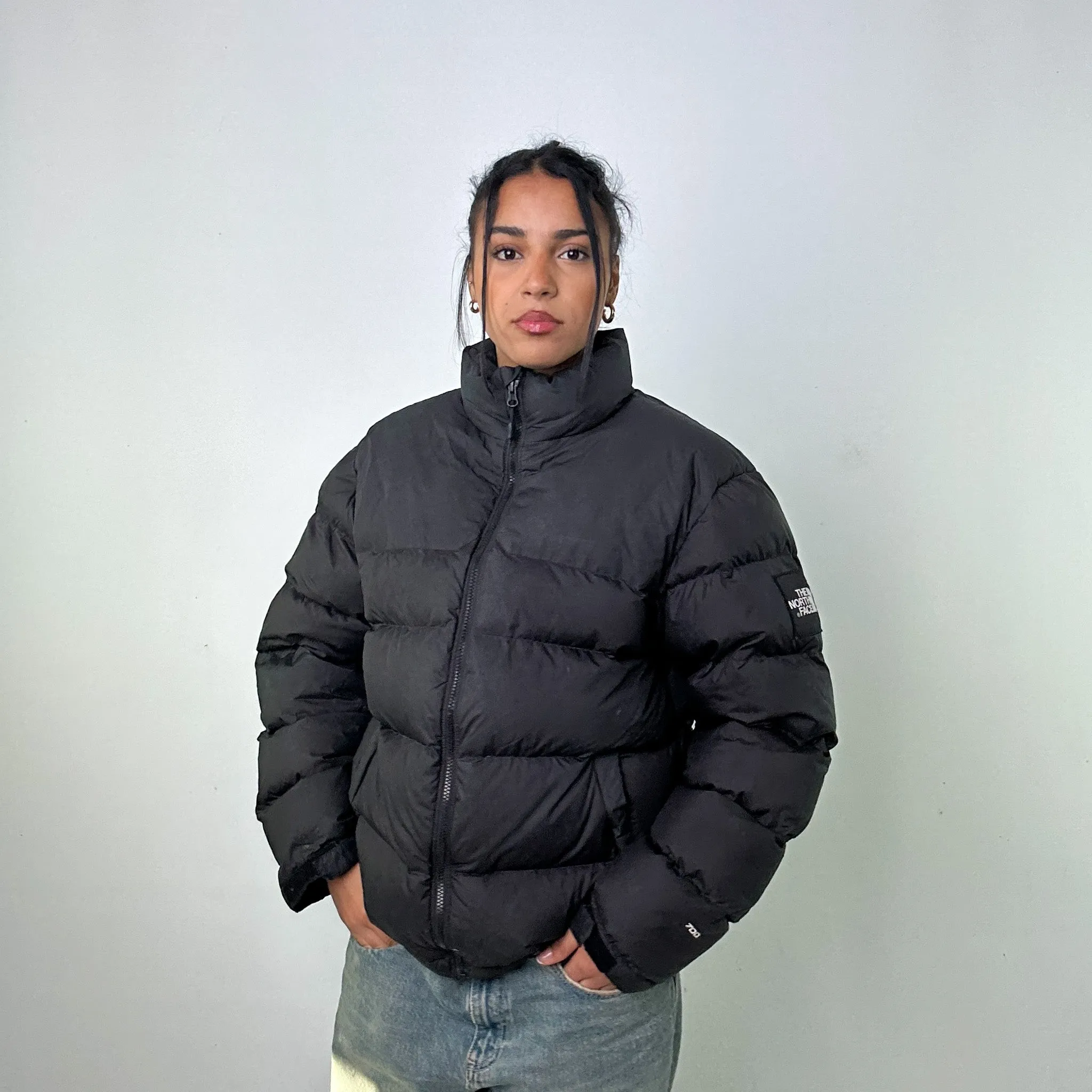 Black 90s The North Face 700 Series Puffer Jacket Coat (M)