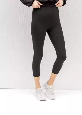 Black Capri Two Line Yoga Pants