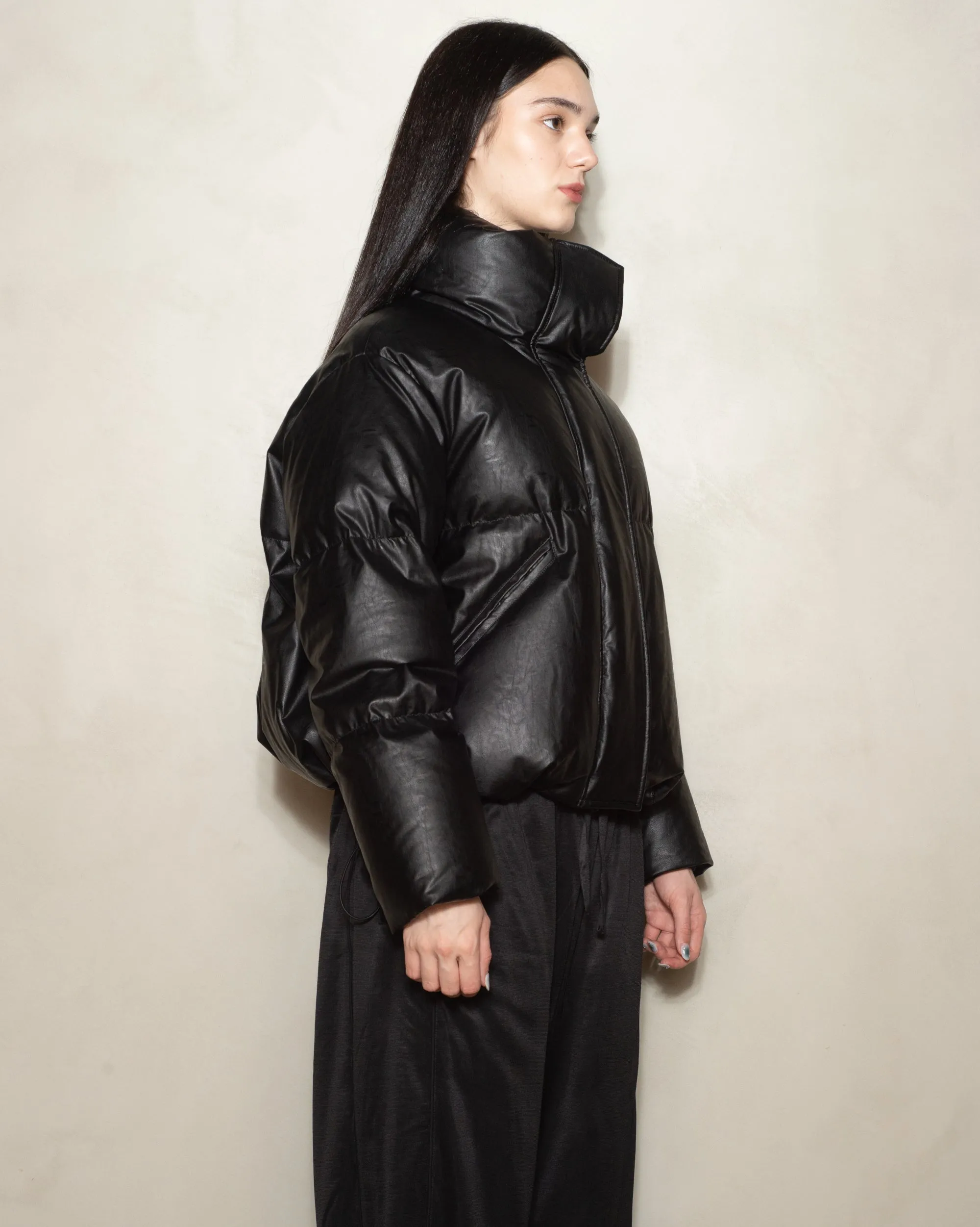 Black Panelled Puffer Jacket