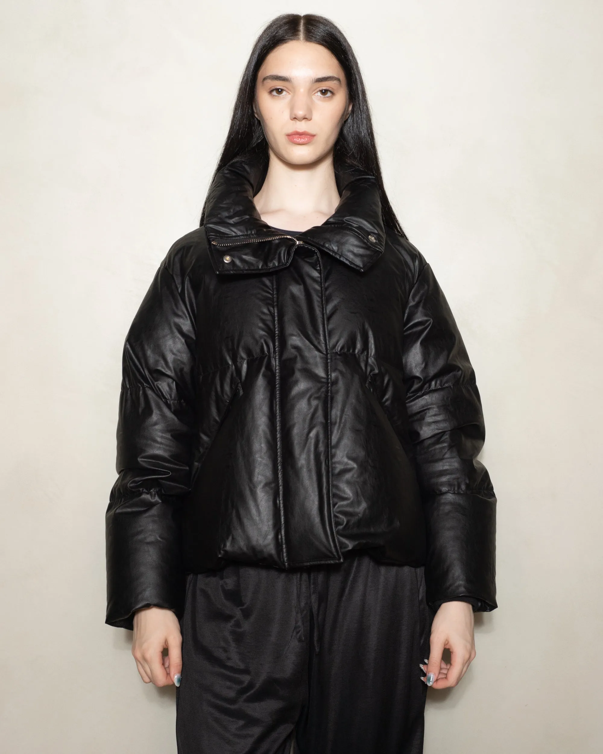 Black Panelled Puffer Jacket