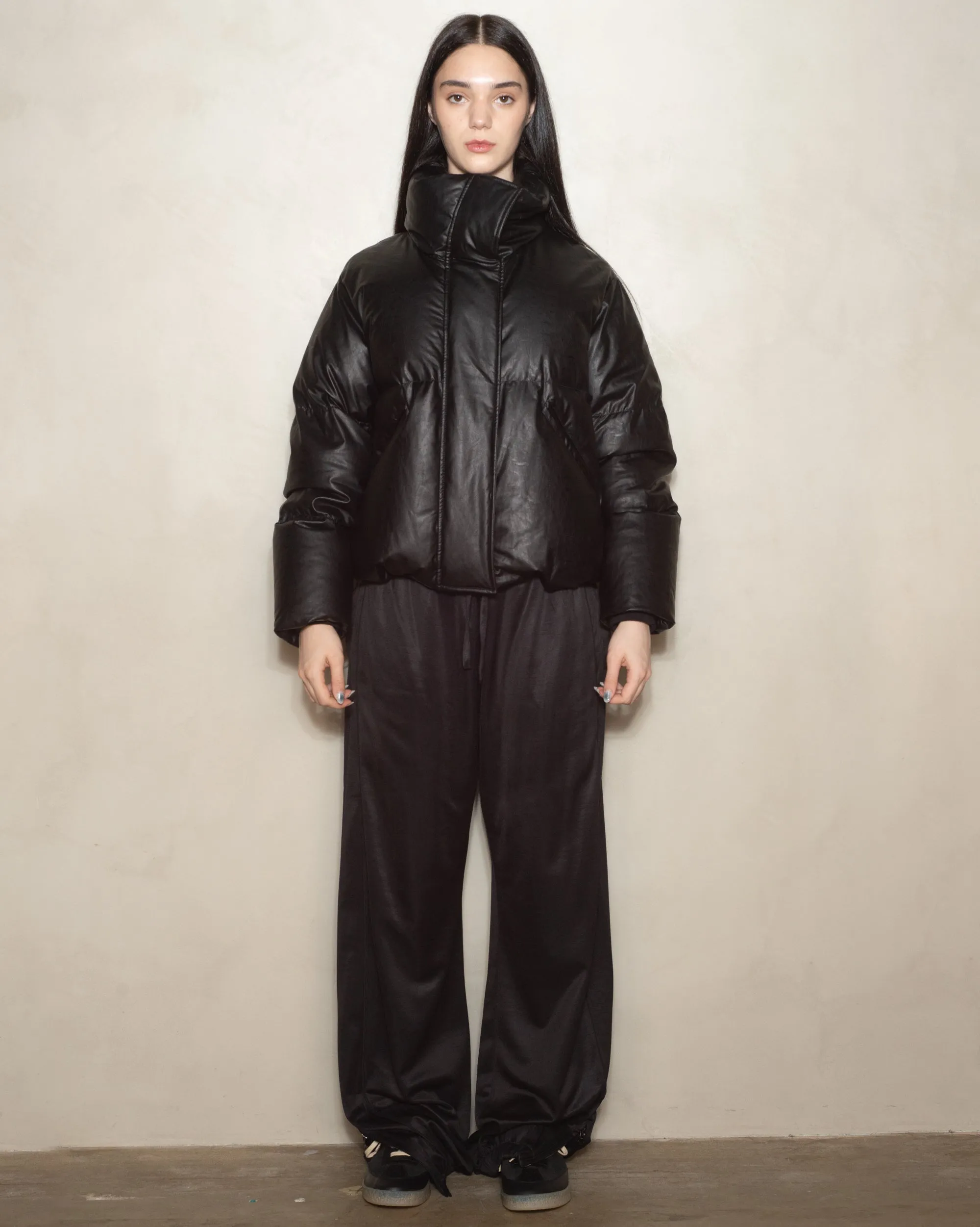 Black Panelled Puffer Jacket