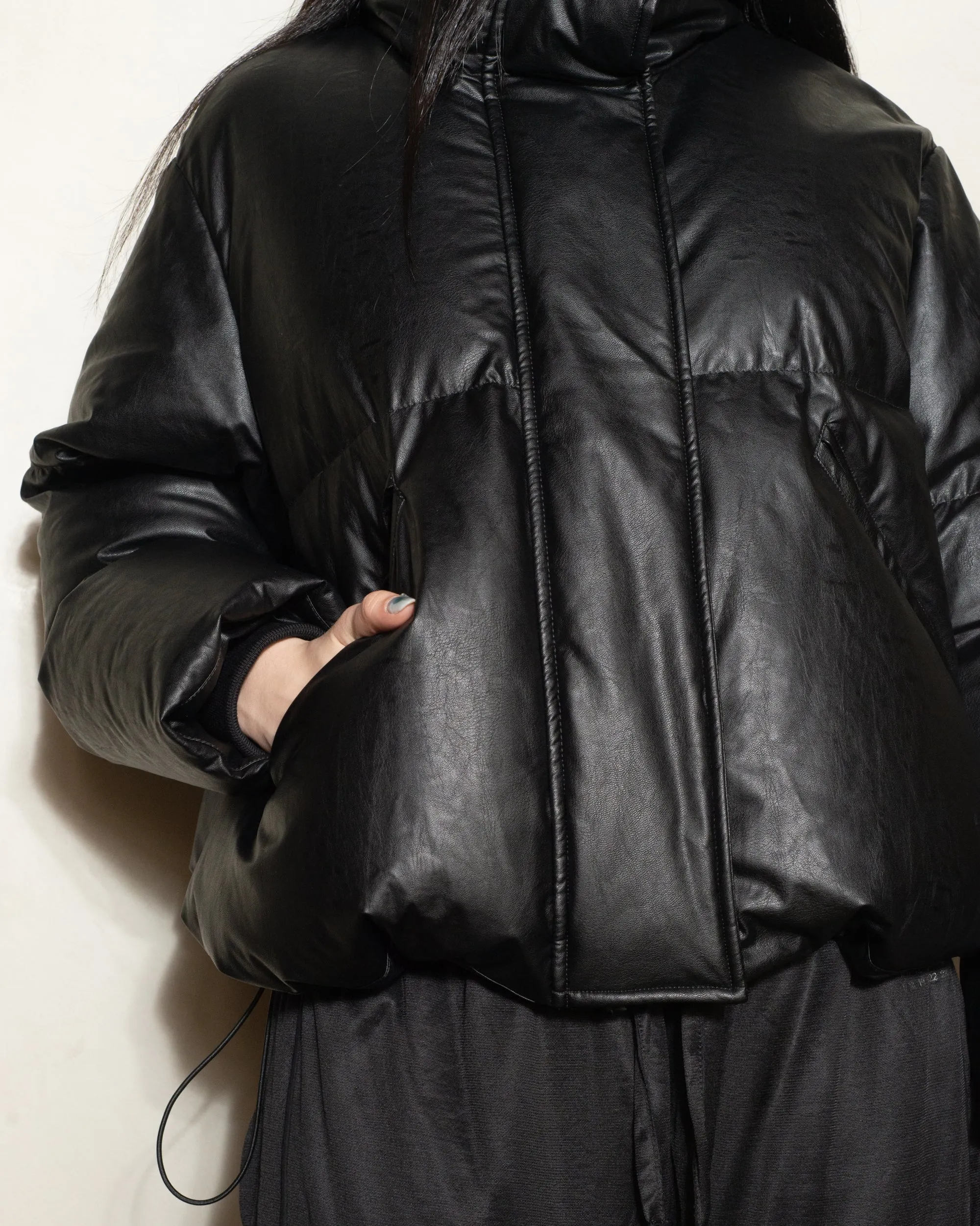 Black Panelled Puffer Jacket