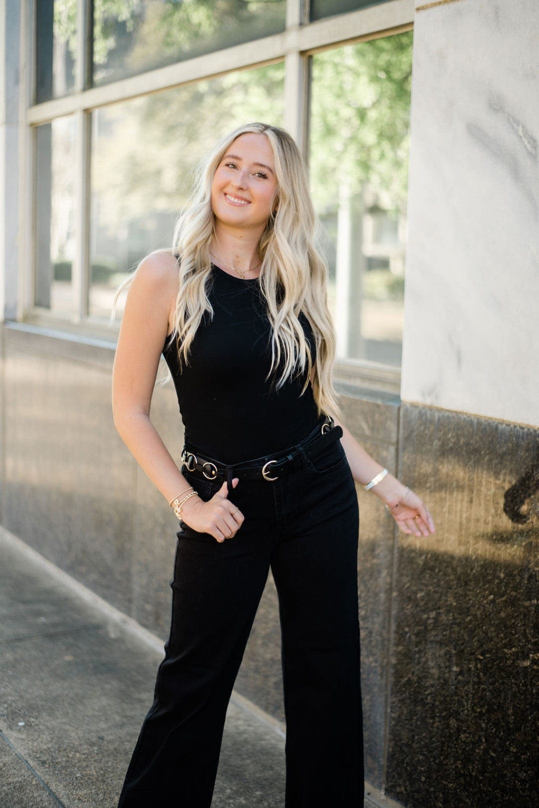 Black Sleeveless Bodysuit