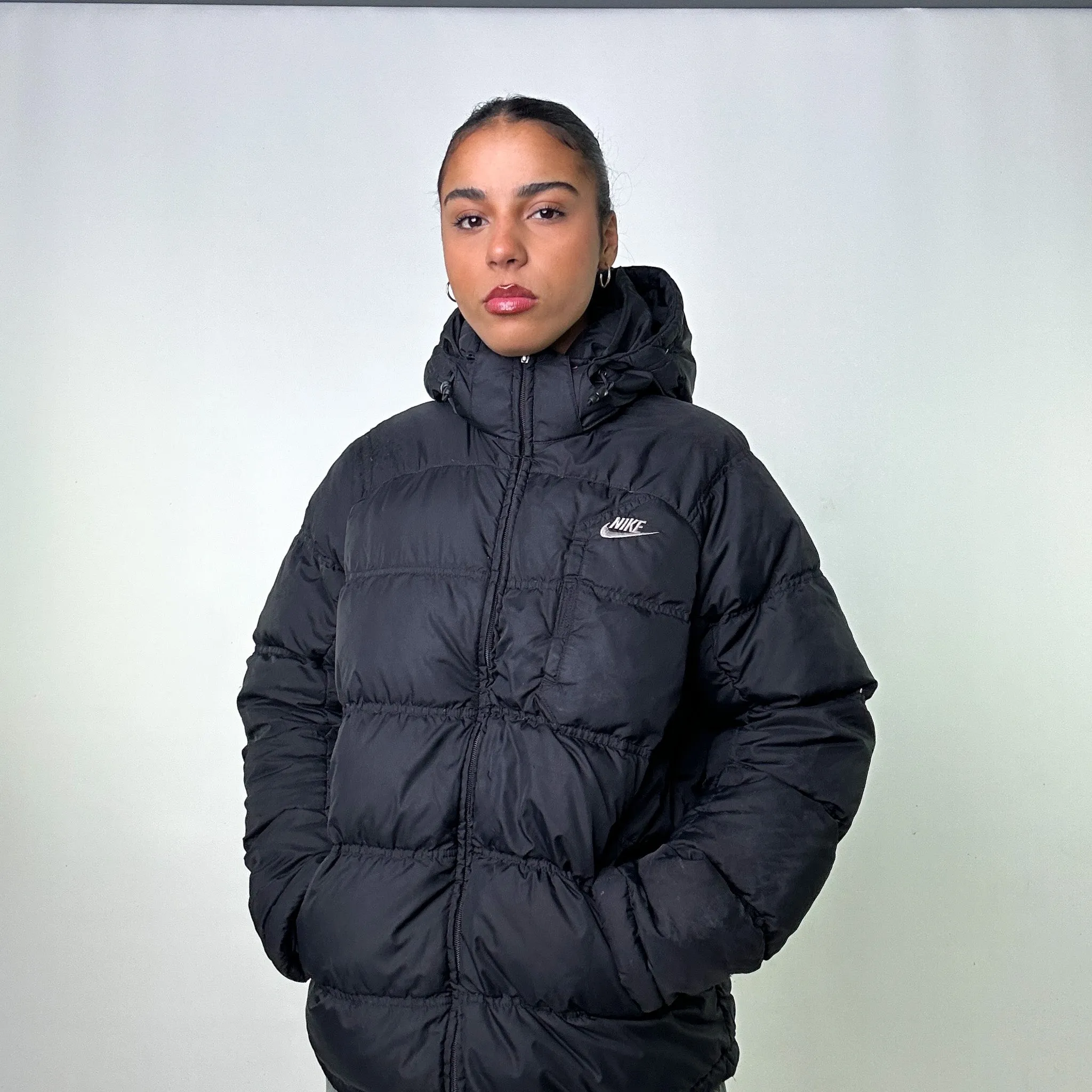 Black y2ks NIKE Puffer Jacket Coat (M)