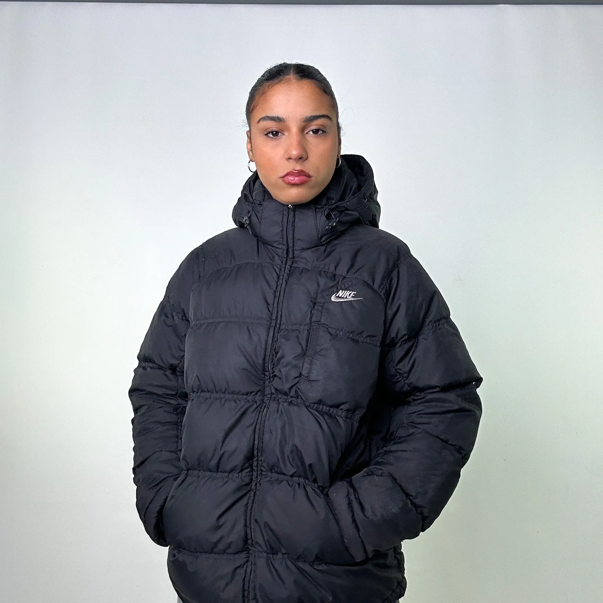 Black y2ks NIKE Puffer Jacket Coat (M)