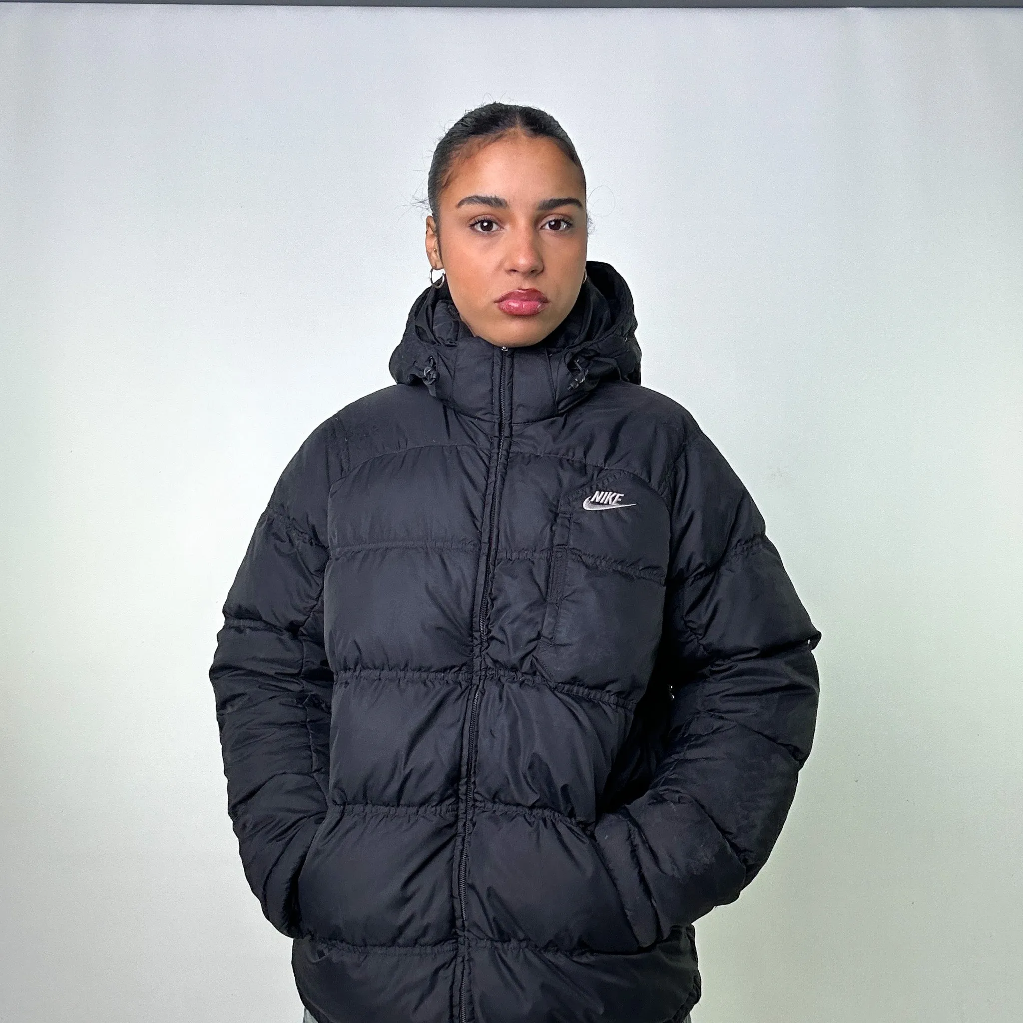 Black y2ks NIKE Puffer Jacket Coat (M)