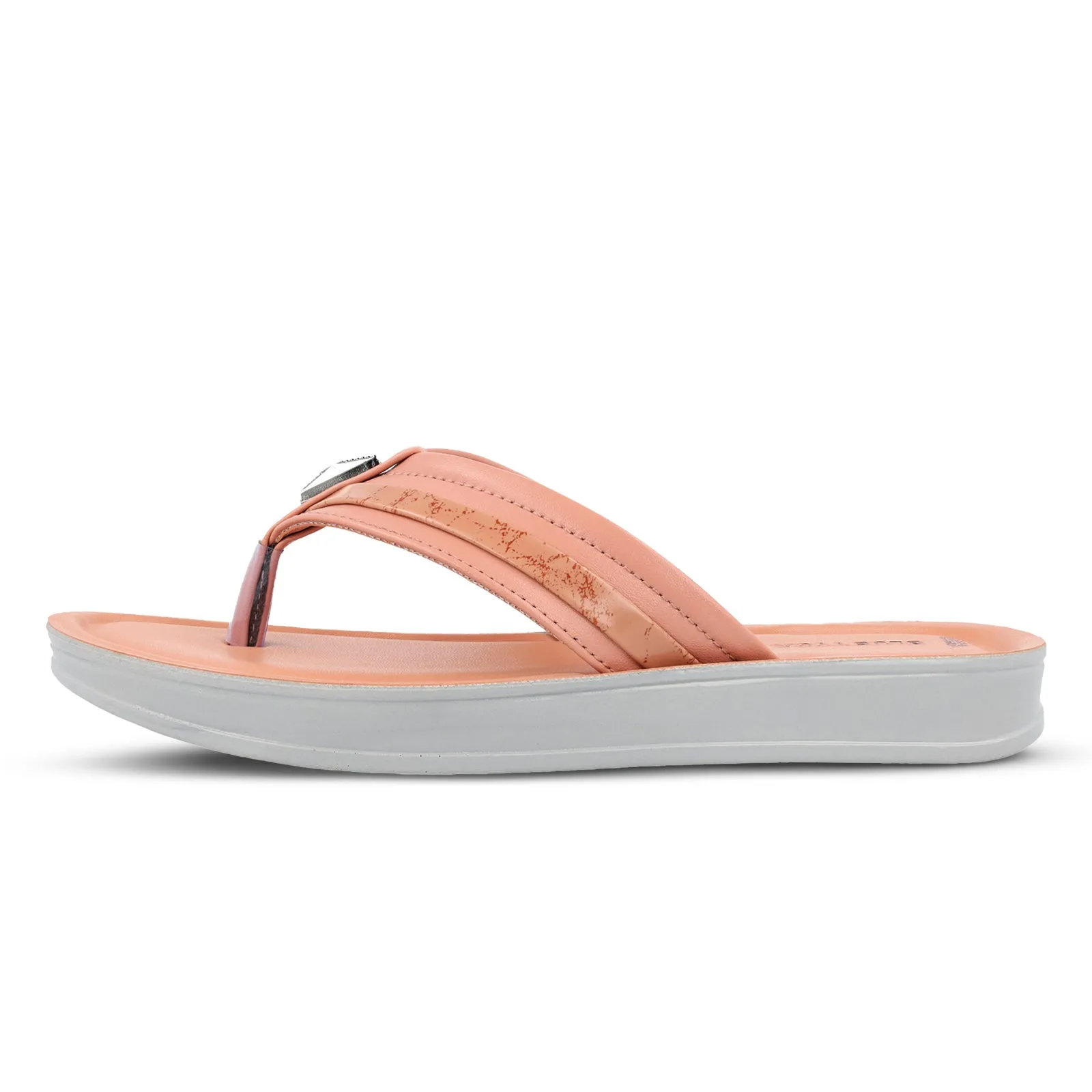 Blue Tyga Womens Textured Thong Sandals  - BT2013 Peach