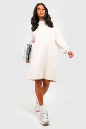 Boucle Knit Oversized Sweater Dress