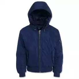 Boys Jordan Craig Squadron Hooded Bomber Jacket (Navy) 91610B