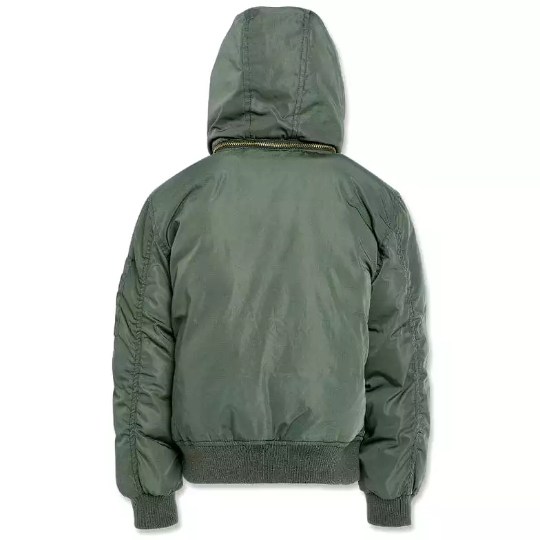 Boys Jordan Craig Squadron Hooded Bomber Jacket (Sage) 91610B