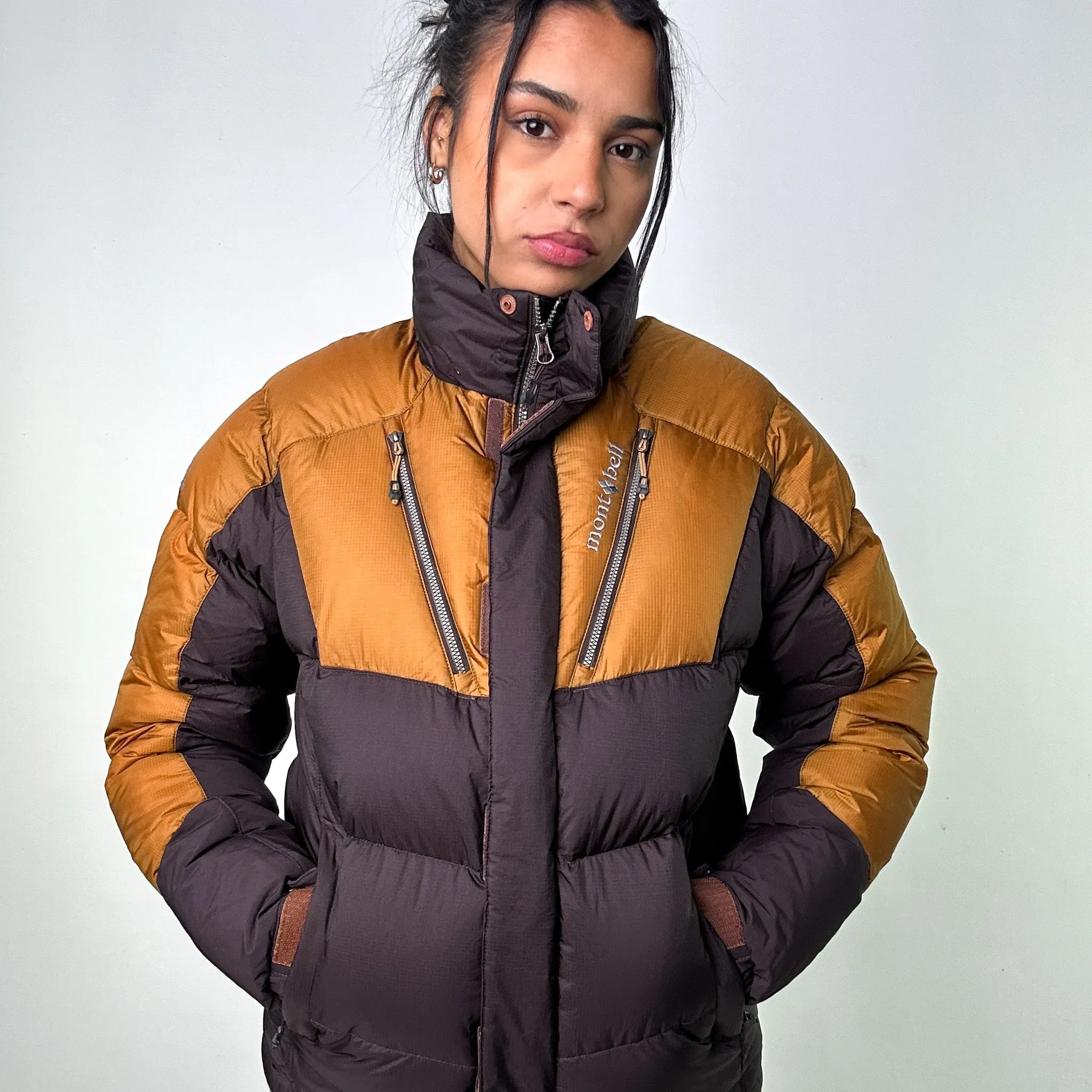 Brown 90s Mont Bell Puffer Jacket Coat (S)