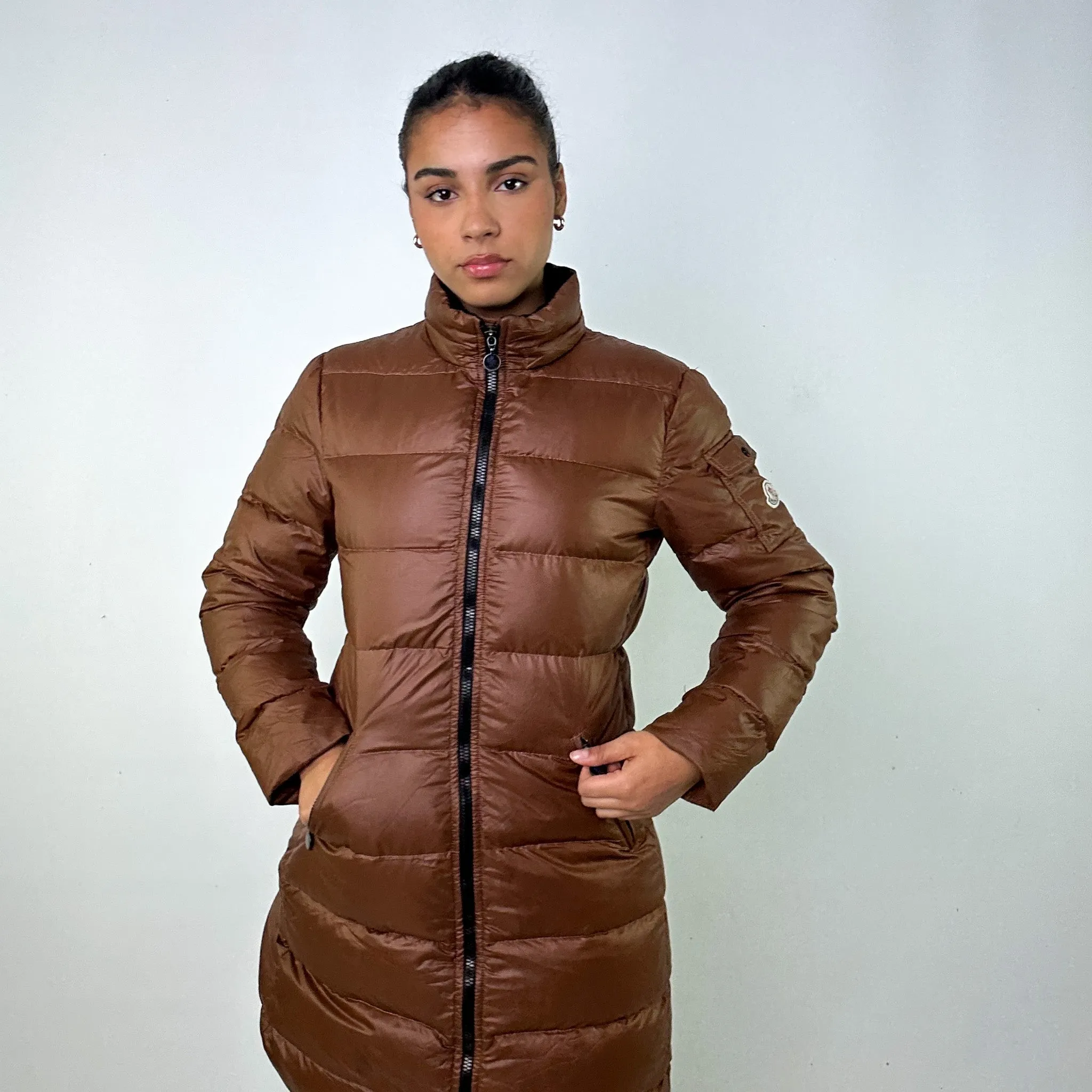 Brown y2ks Moncler Mokacine Puffer Jacket Coat (M)