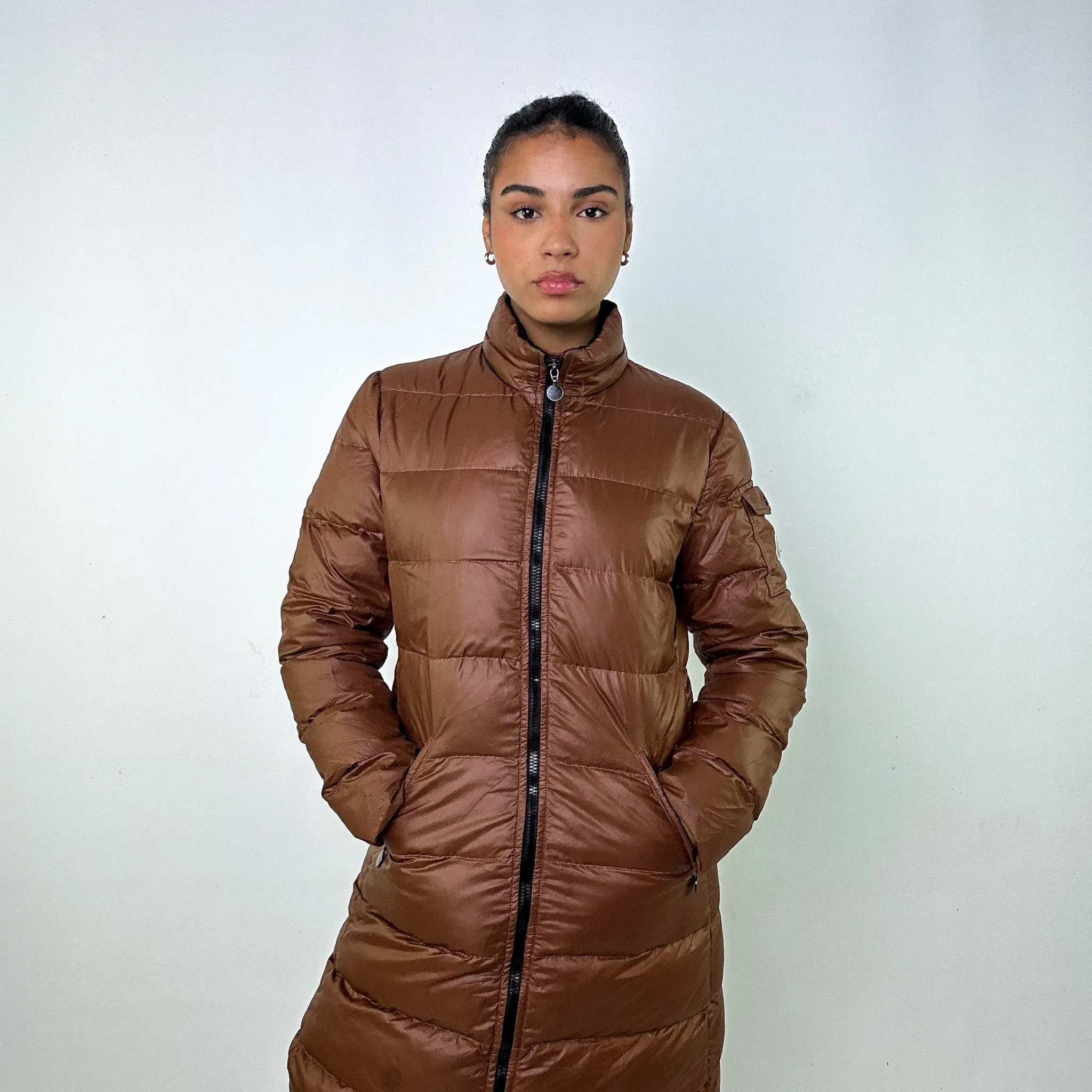 Brown y2ks Moncler Mokacine Puffer Jacket Coat (M)